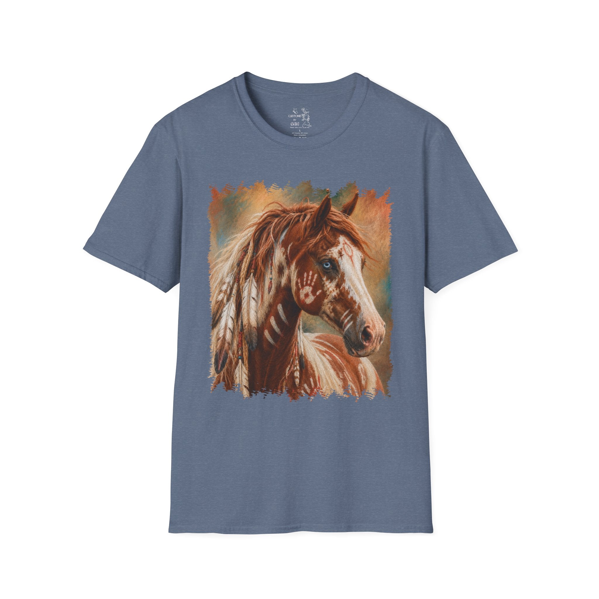 Horse Portrait T-Shirt — Blue-Eyed Paint Horse Art Tee