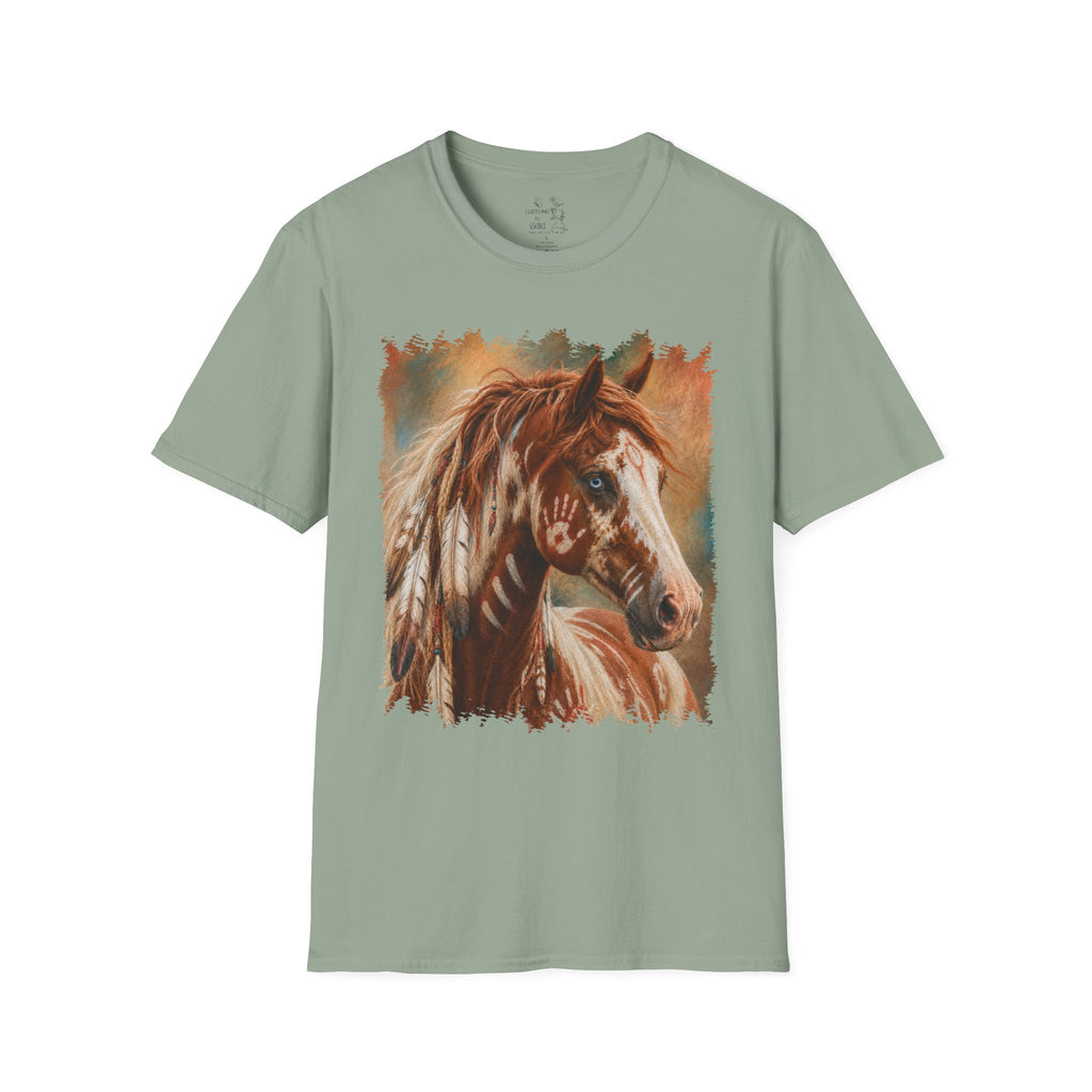 Horse Portrait T-Shirt — Blue-Eyed Paint Horse Art Tee