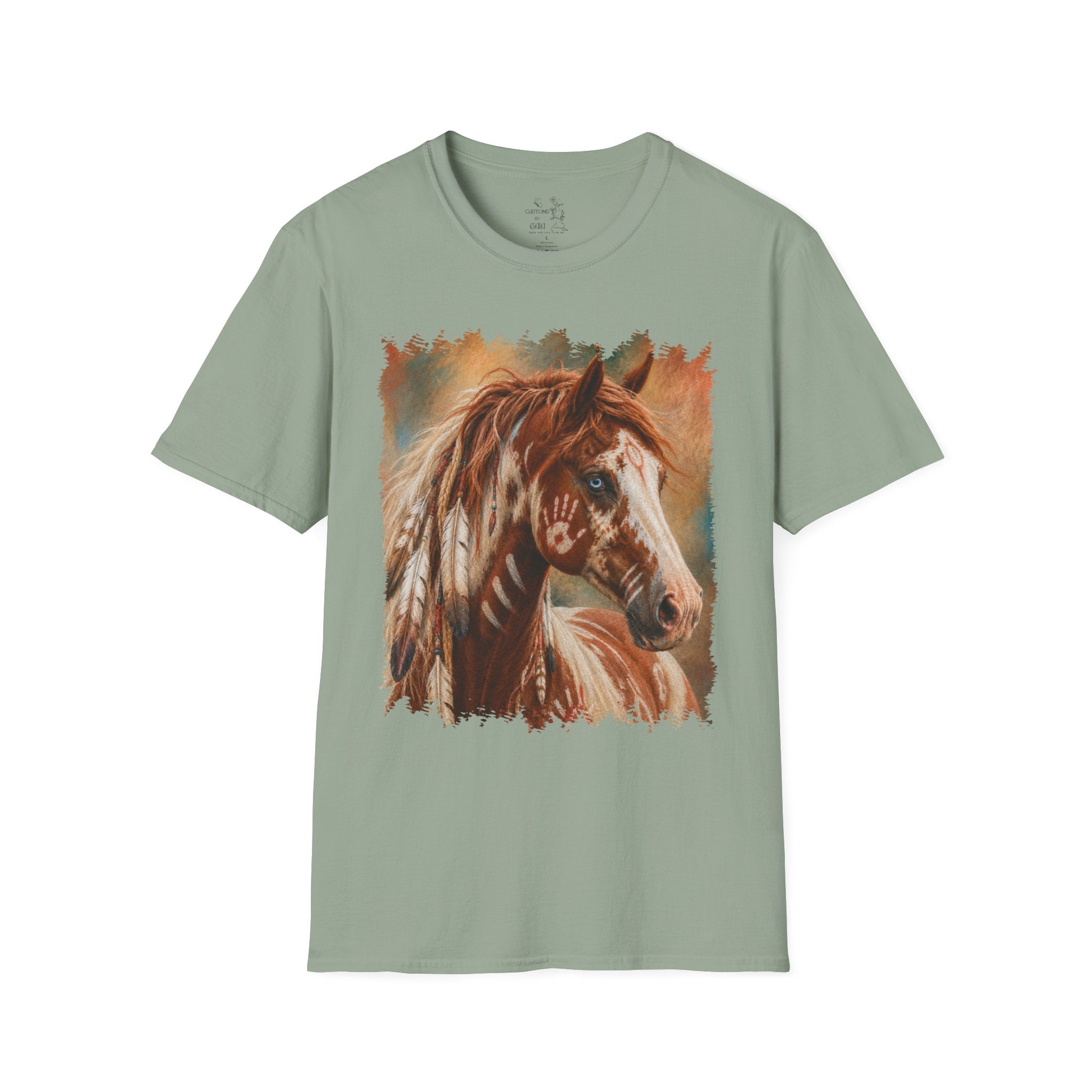 Horse Portrait T-Shirt — Blue-Eyed Paint Horse Art Tee