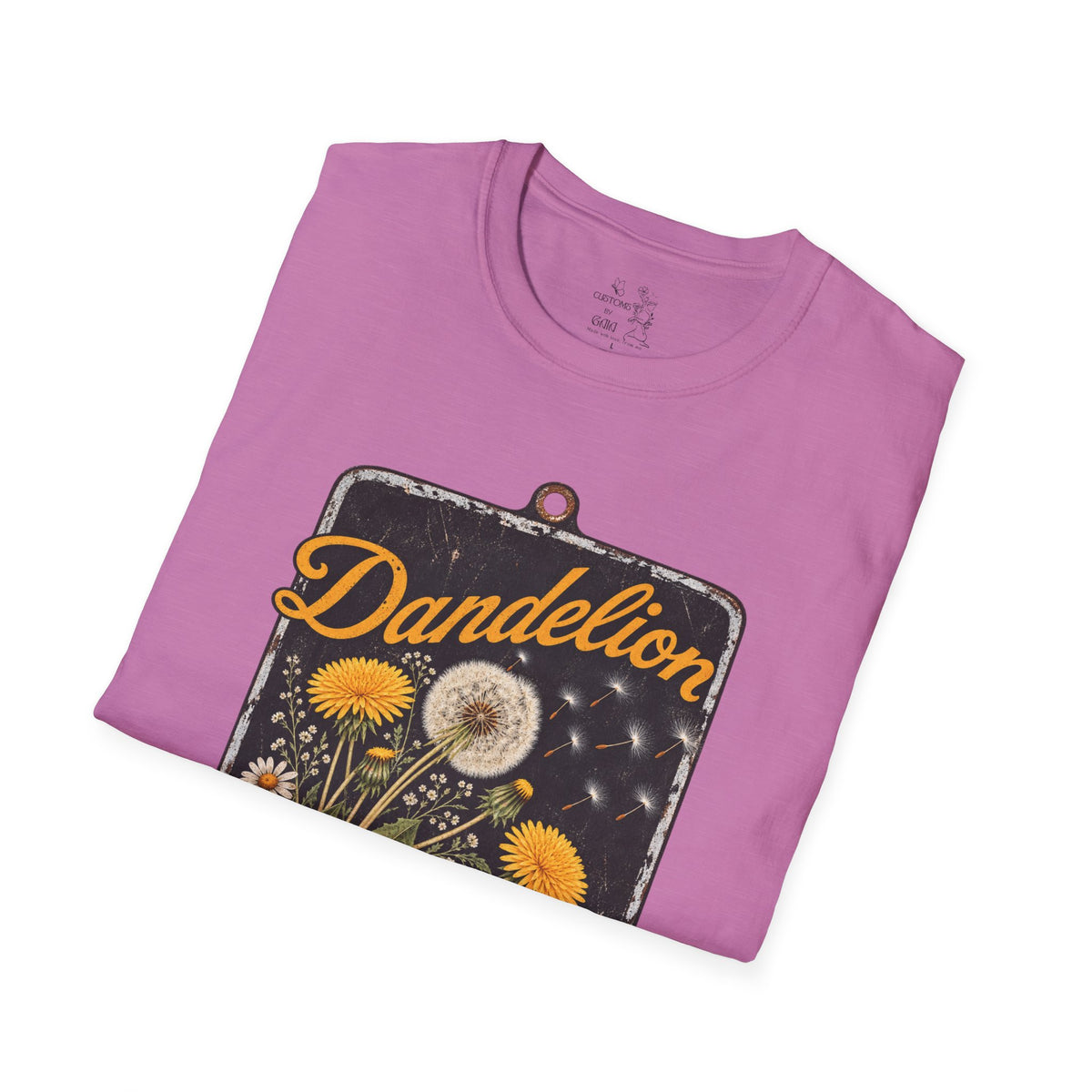 Dandelion Tee — "Born To Live Free, Ridin' On A Breeze" Vintage Floral T-Shirt