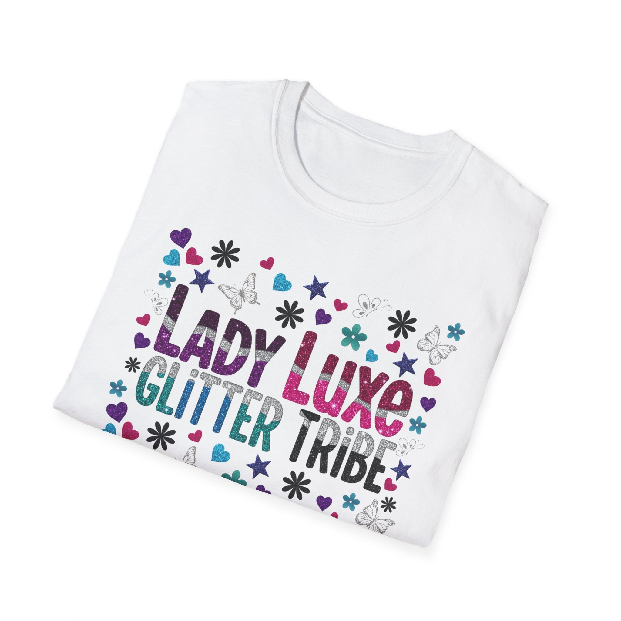 T-Shirt — "Lady Luxe Glitter Tribe" Sparkle Graphic Tee