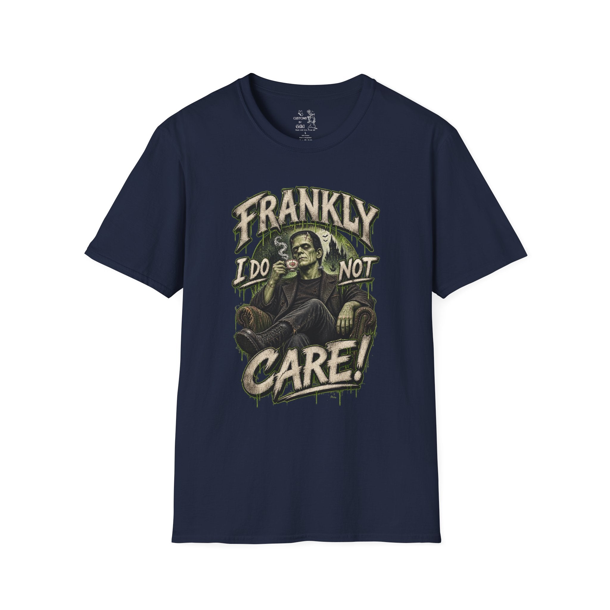 Frankly I Do Not Care T-Shirt — Retro Frankenstein Graphic Tee