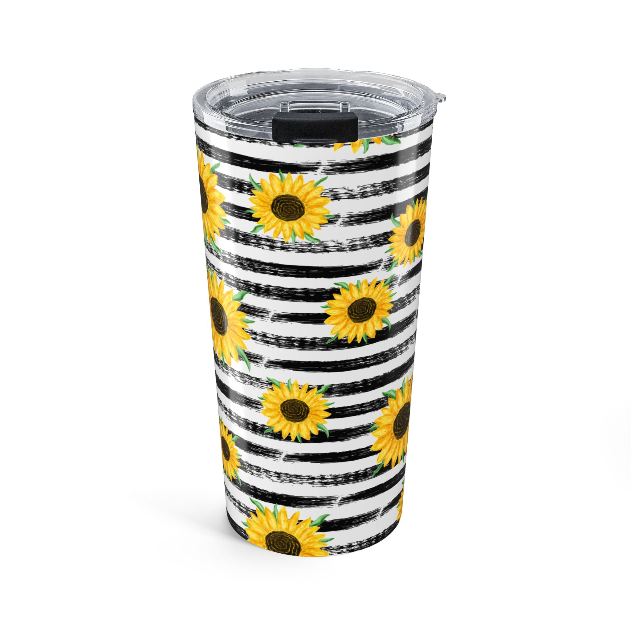 Sunflower Stripe 20oz Tumbler — Insulated Travel Cup