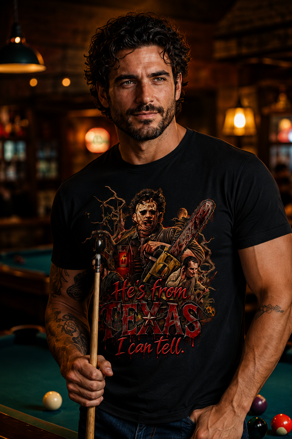 Horror Movie Chainsaw T-Shirt — "He’s My Friend I Can Tell" Graphic Tee