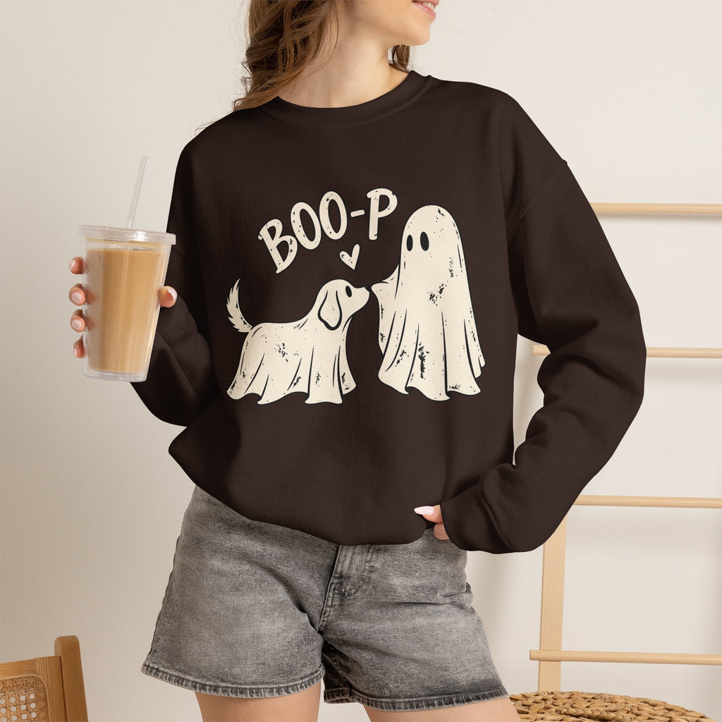 Boo-p Dog & Ghost Halloween Sweatshirt