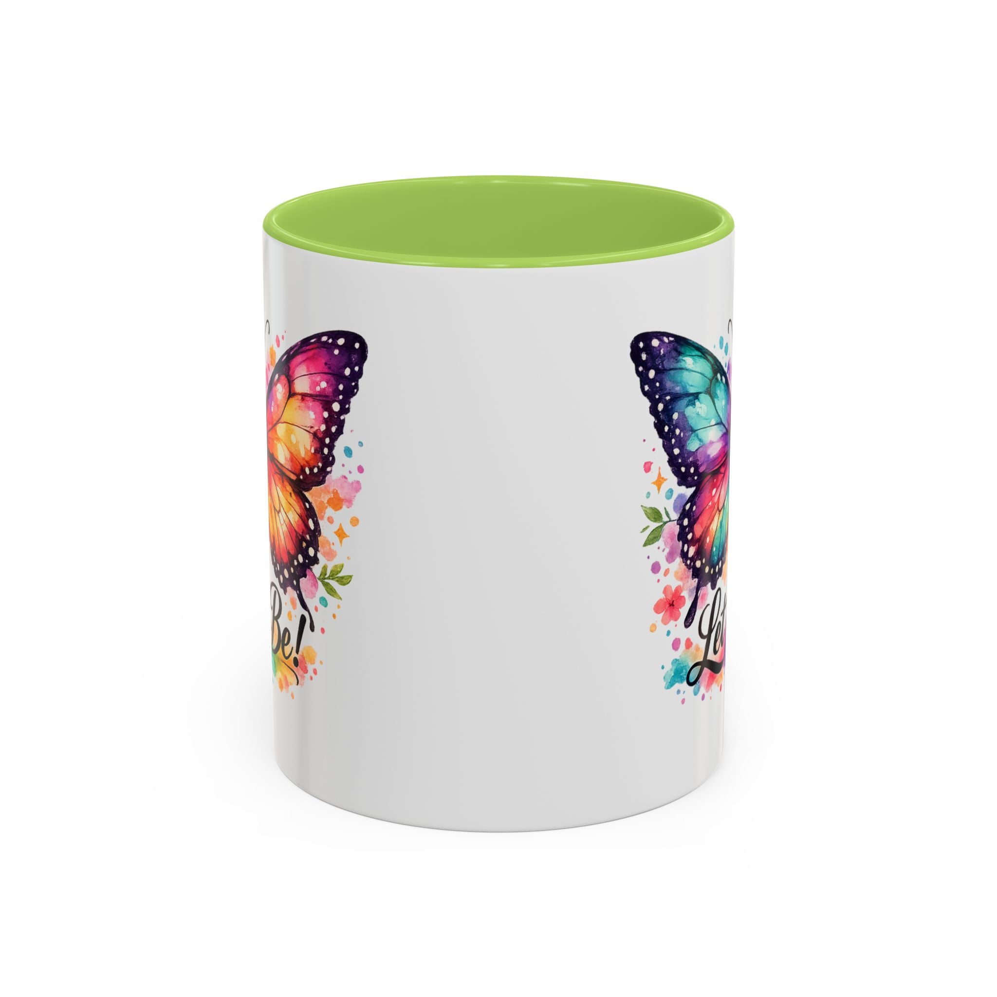Let It Be Butterfly Accent Coffee Mug — Colorful Inspirational 11/15oz