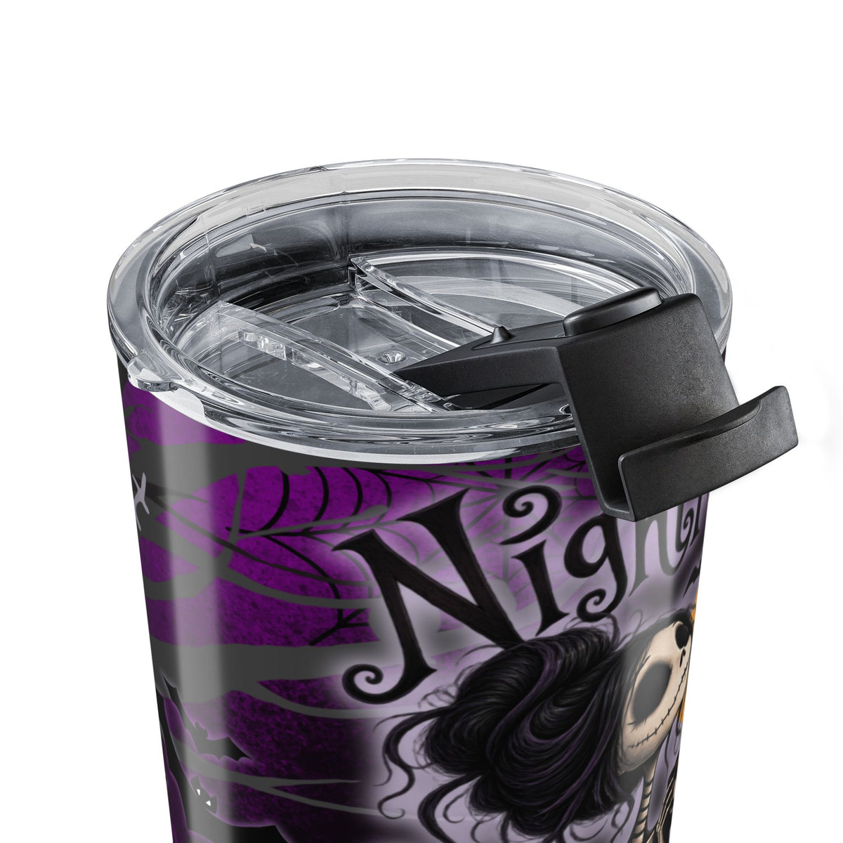 20oz Tumbler — "Nightmare Before Coffee" Halloween Skull Travel Mug
