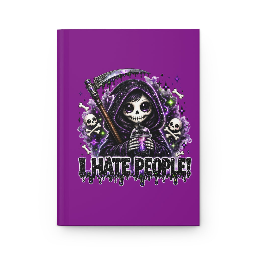 Grim Reaper Journal — "I Hate People" Gothic Hardcover Notebook