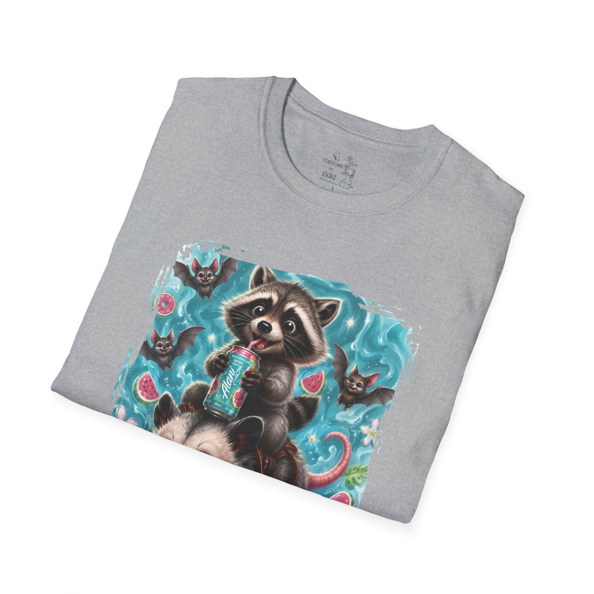 Raccoon Watermelon Summer T-Shirt — Cute Animal Graphic Tee