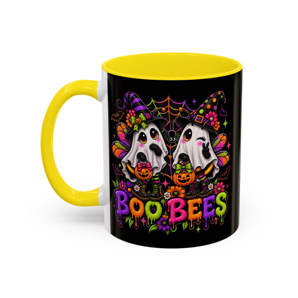 Halloween Boo Bees Coffee Mug — Cute Ghost Bees with Pumpkins
