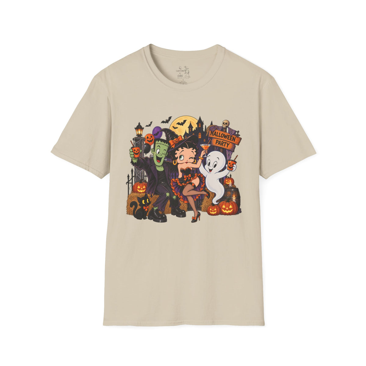 Halloween Party T‑Shirt — Betty Boop & Classic Cartoon Ghosts Costume Tee