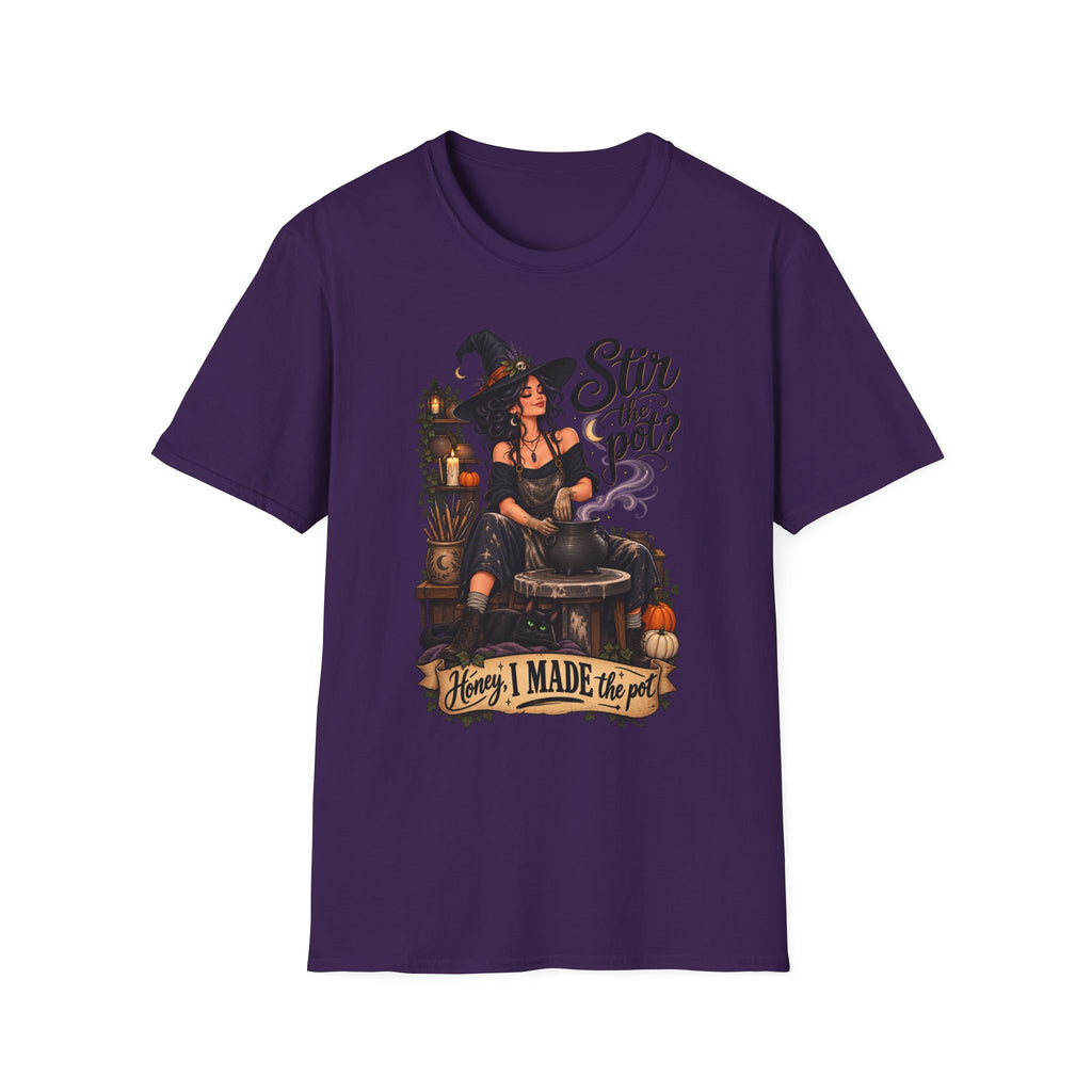 Stir the Pot Witch T-Shirt — Vintage Witch Cauldron Graphic Tee
