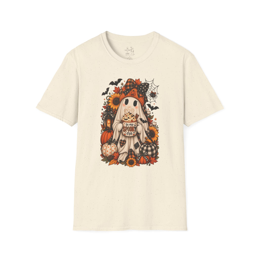 Halloween Ghost Tee – Cute Pumpkin, Sunflower & Trick-or-Treat Design