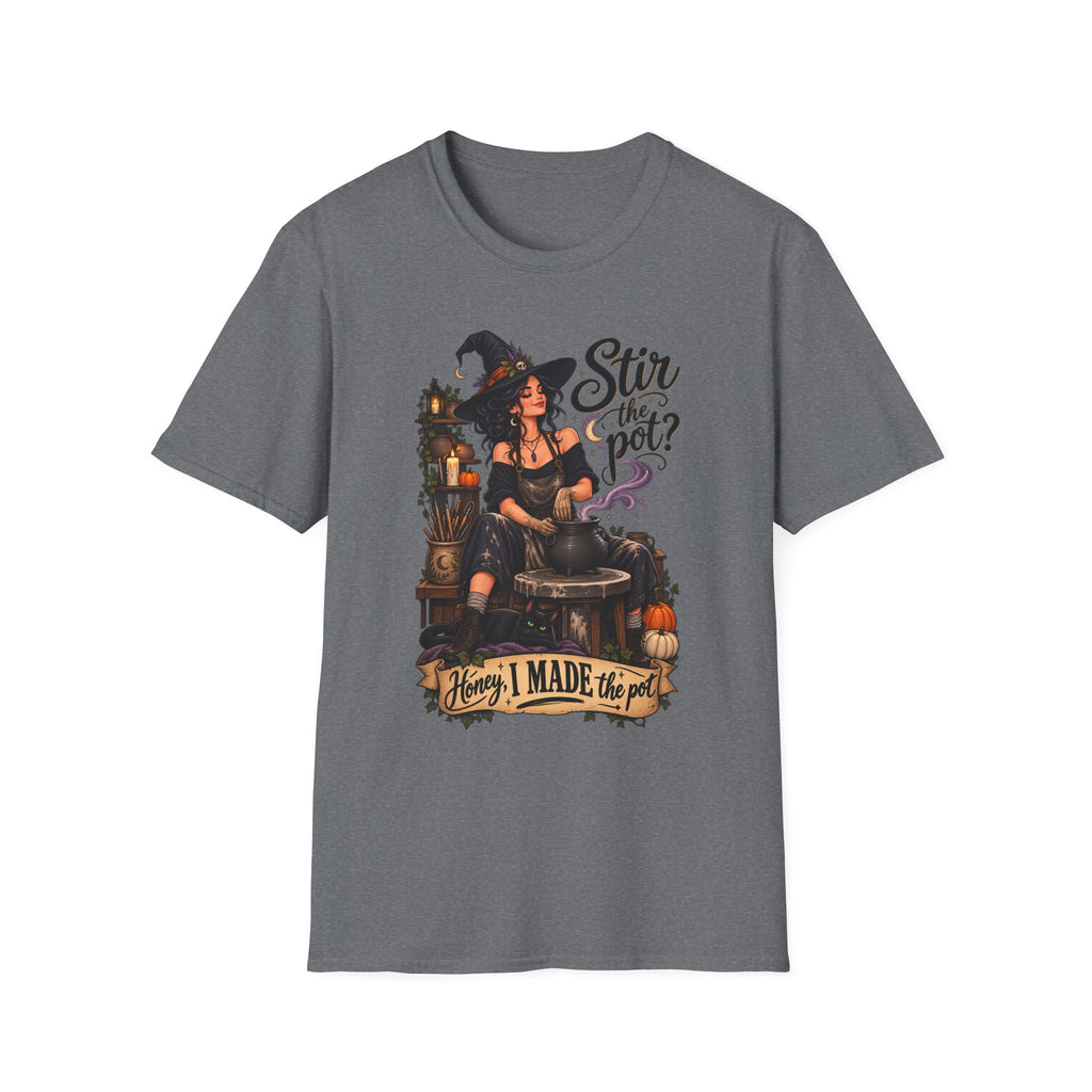 Stir the Pot Witch T-Shirt — Vintage Witch Cauldron Graphic Tee