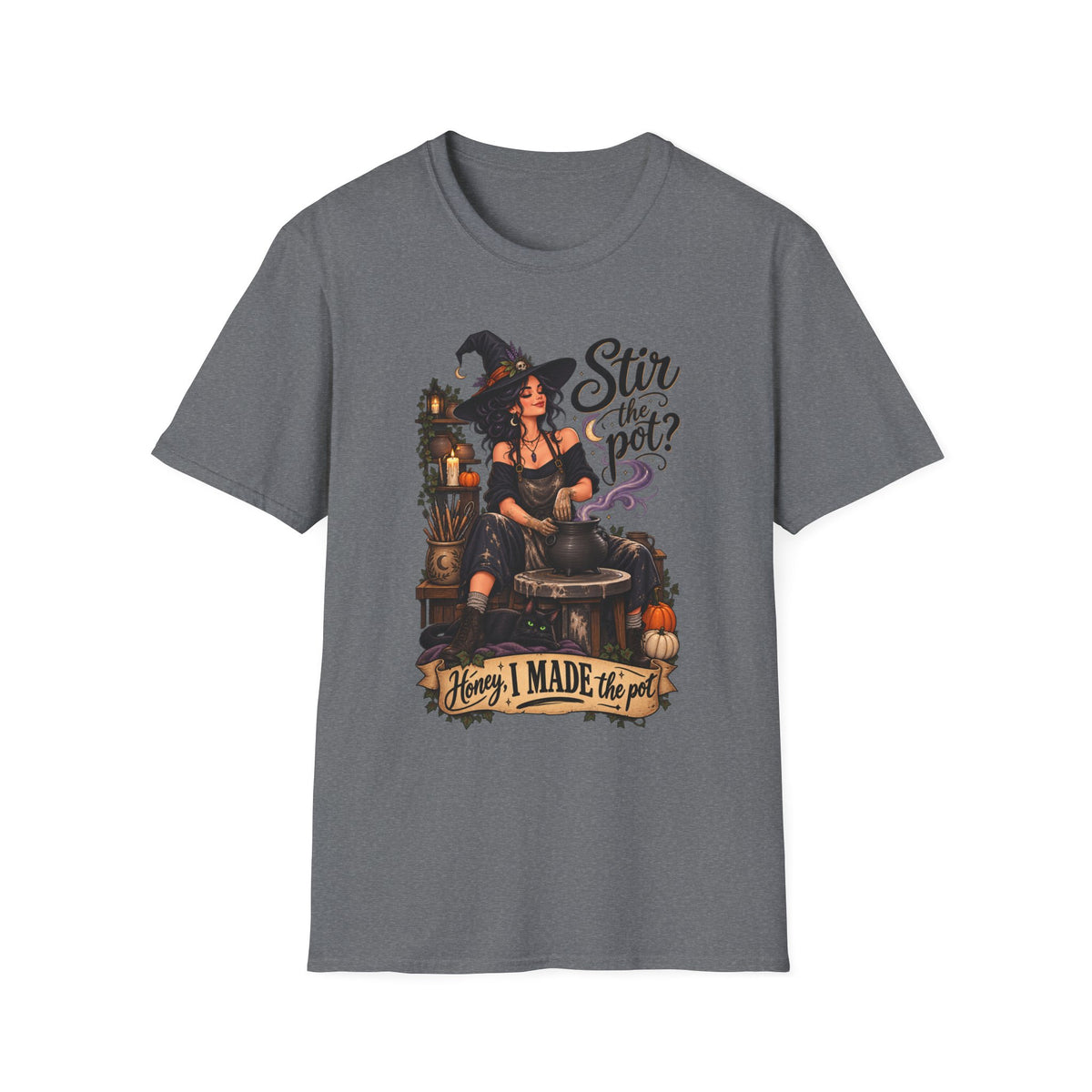 Stir the Pot Witch T-Shirt — Vintage Witch Cauldron Graphic Tee