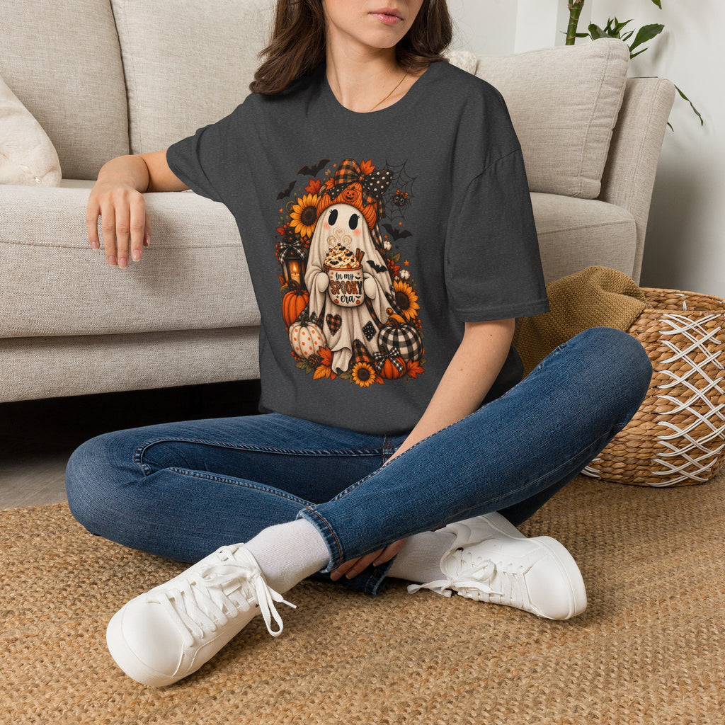 Halloween Ghost Tee – Cute Pumpkin, Sunflower & Trick-or-Treat Design