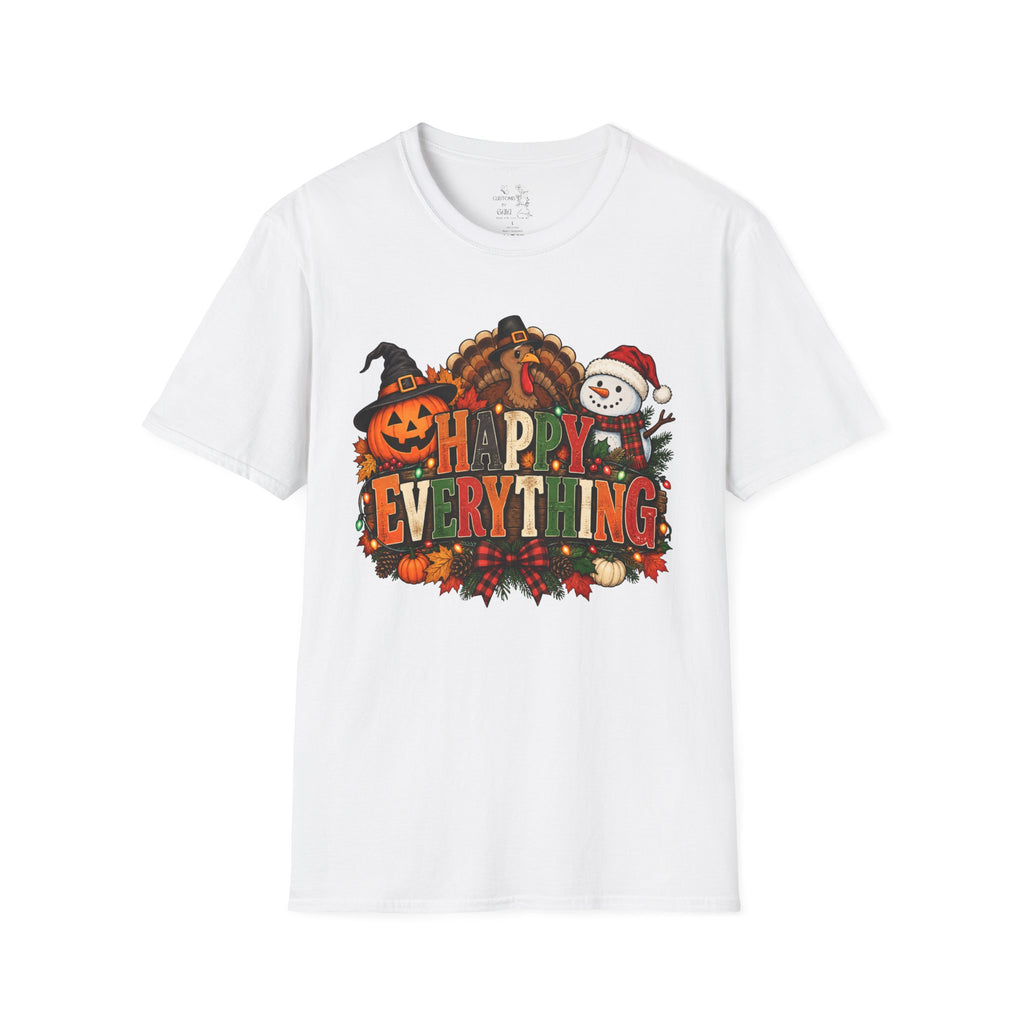 Holiday 'Happy Everything' T-Shirt — Thanksgiving, Halloween & Christmas Graphic Tee