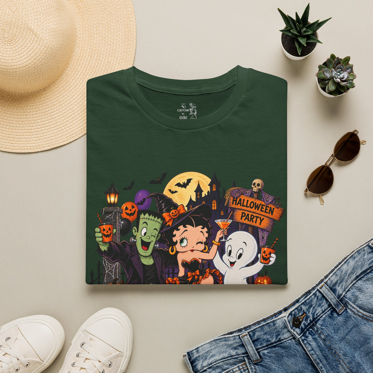 Halloween Party T‑Shirt — Betty Boop & Classic Cartoon Ghosts Costume Tee