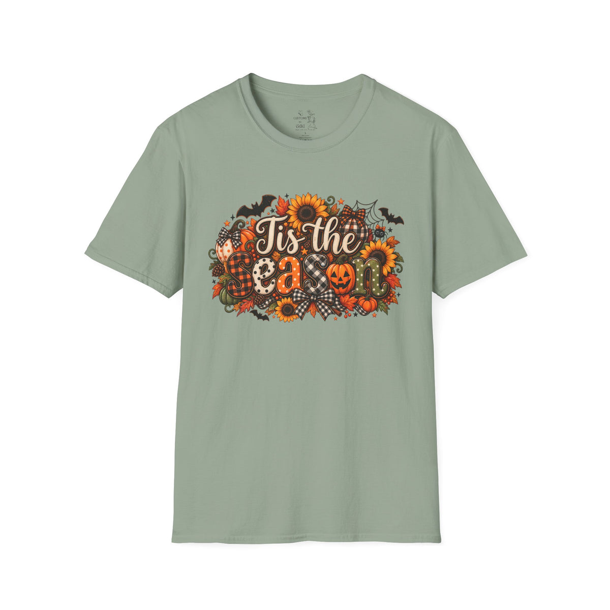 Halloween T-Shirt — "Tis the Season" Pumpkin & Sunflower Fall Graphic