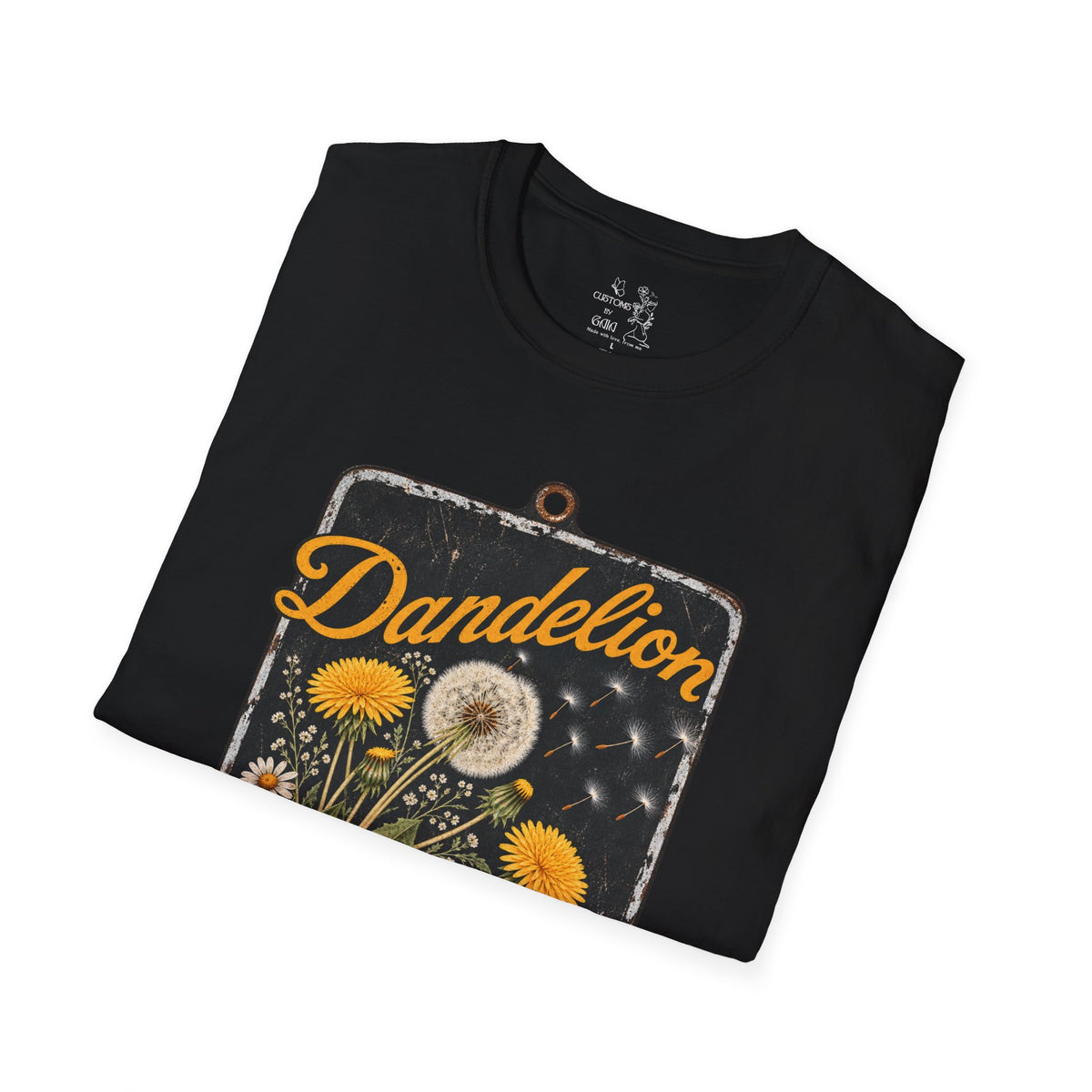 Dandelion Tee — "Born To Live Free, Ridin' On A Breeze" Vintage Floral T-Shirt