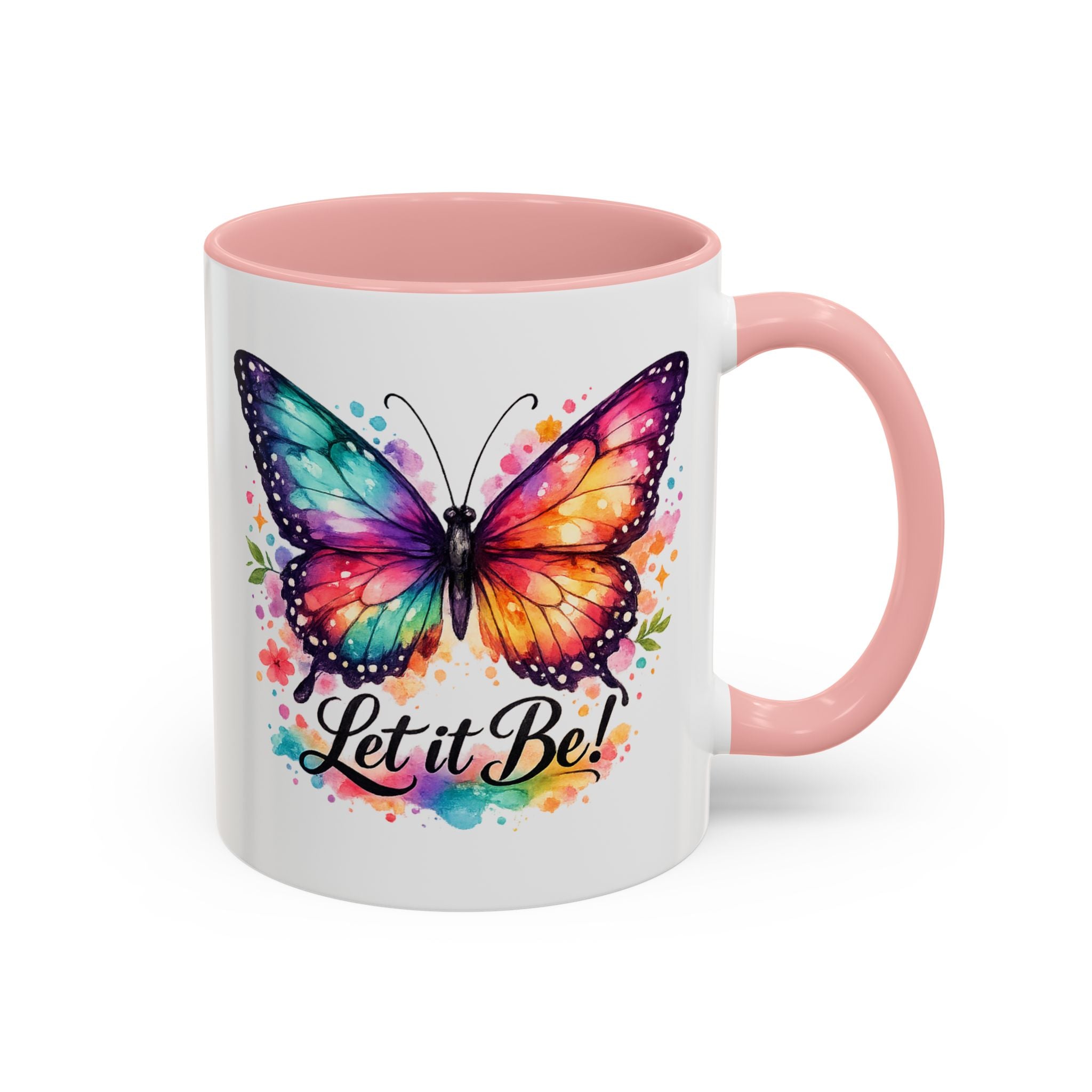 Let It Be Butterfly Accent Coffee Mug — Colorful Inspirational 11/15oz