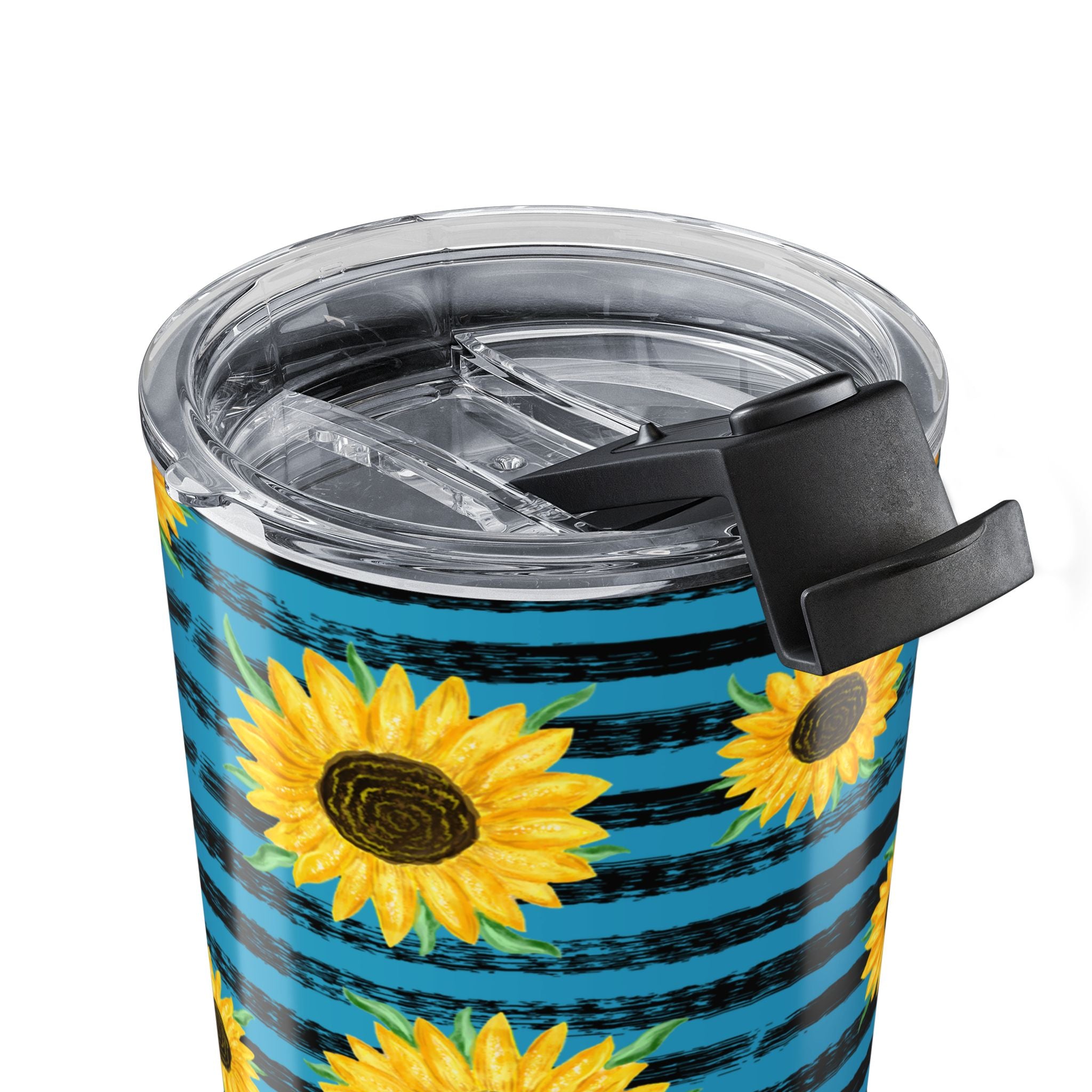 Copy of Sunflower Stripe 20oz Tumbler — Insulated Travel Cup (Turquoise)