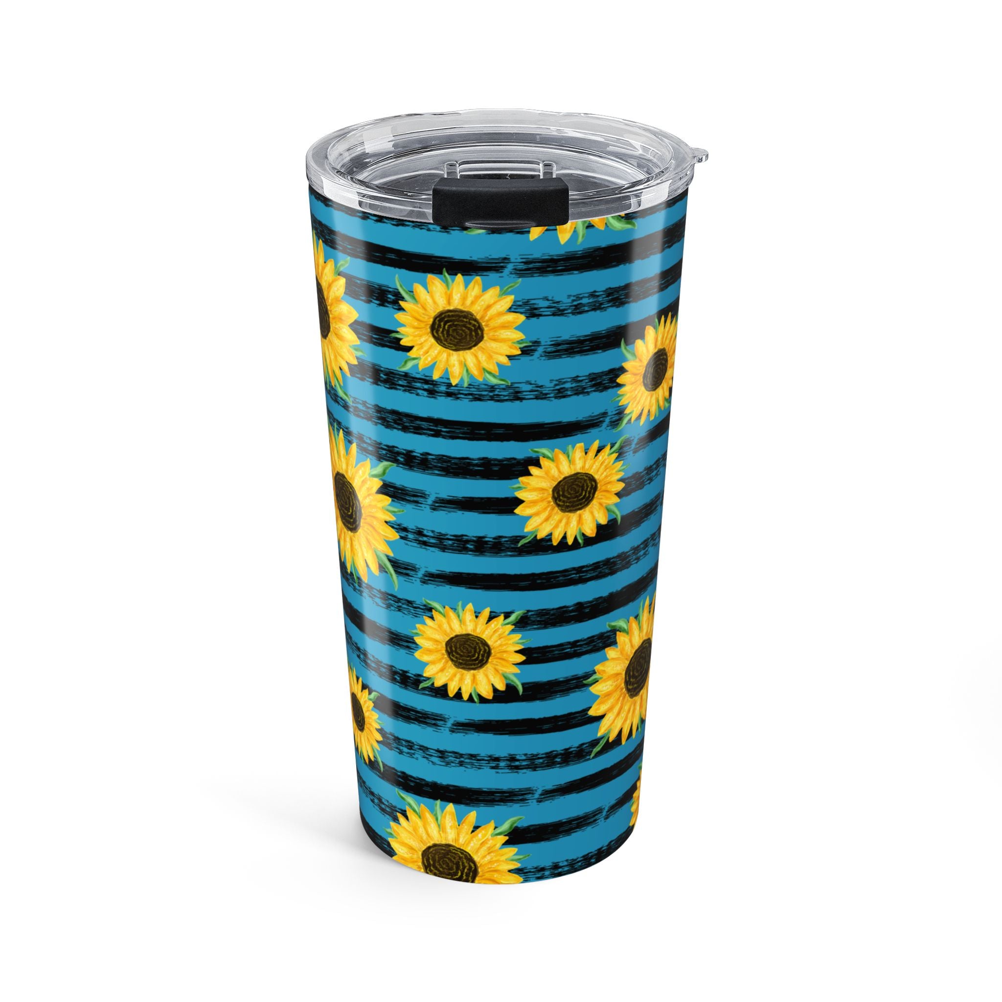Copy of Sunflower Stripe 20oz Tumbler — Insulated Travel Cup (Turquoise)