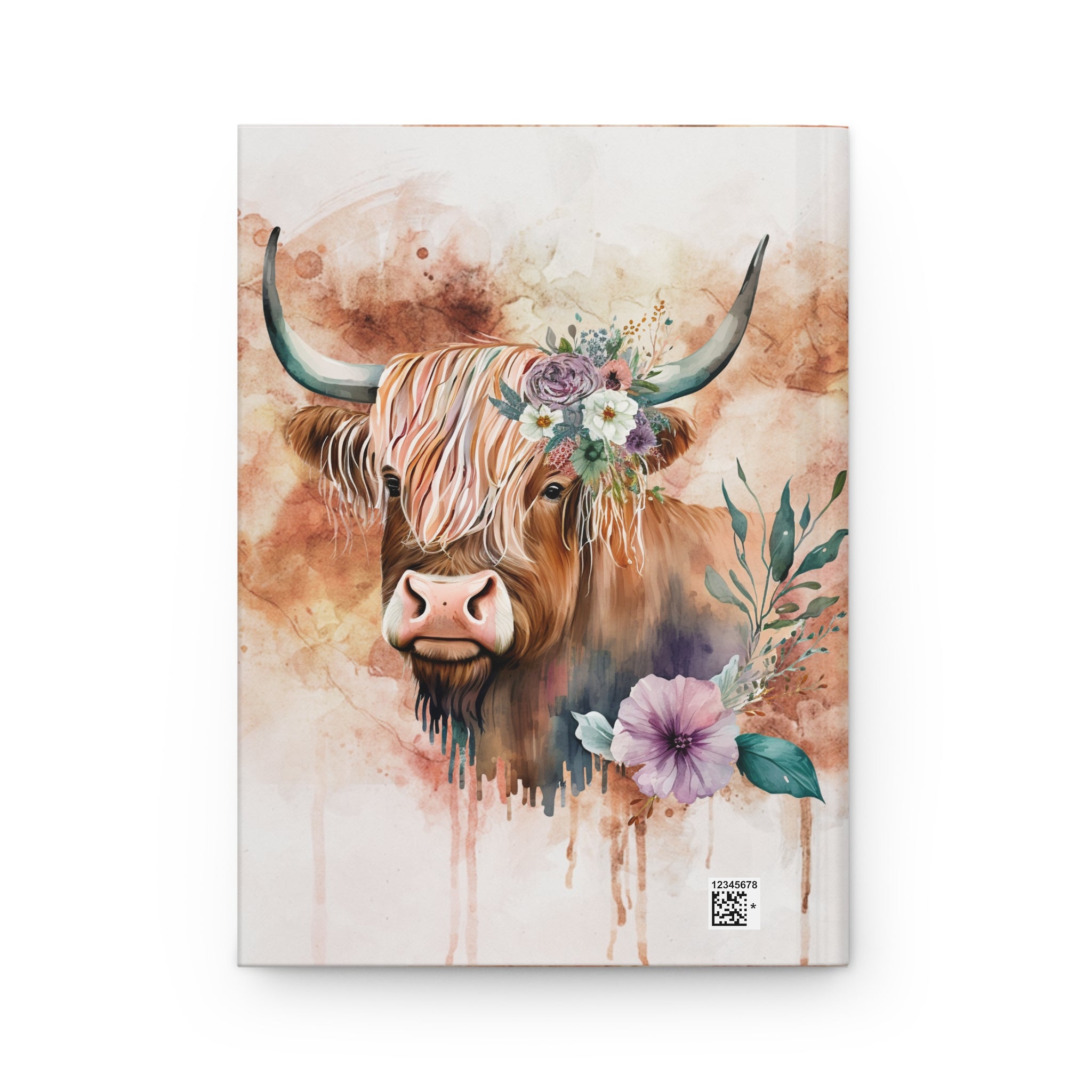 Highland Cow Floral Journal — Hardcover Matte Notebook