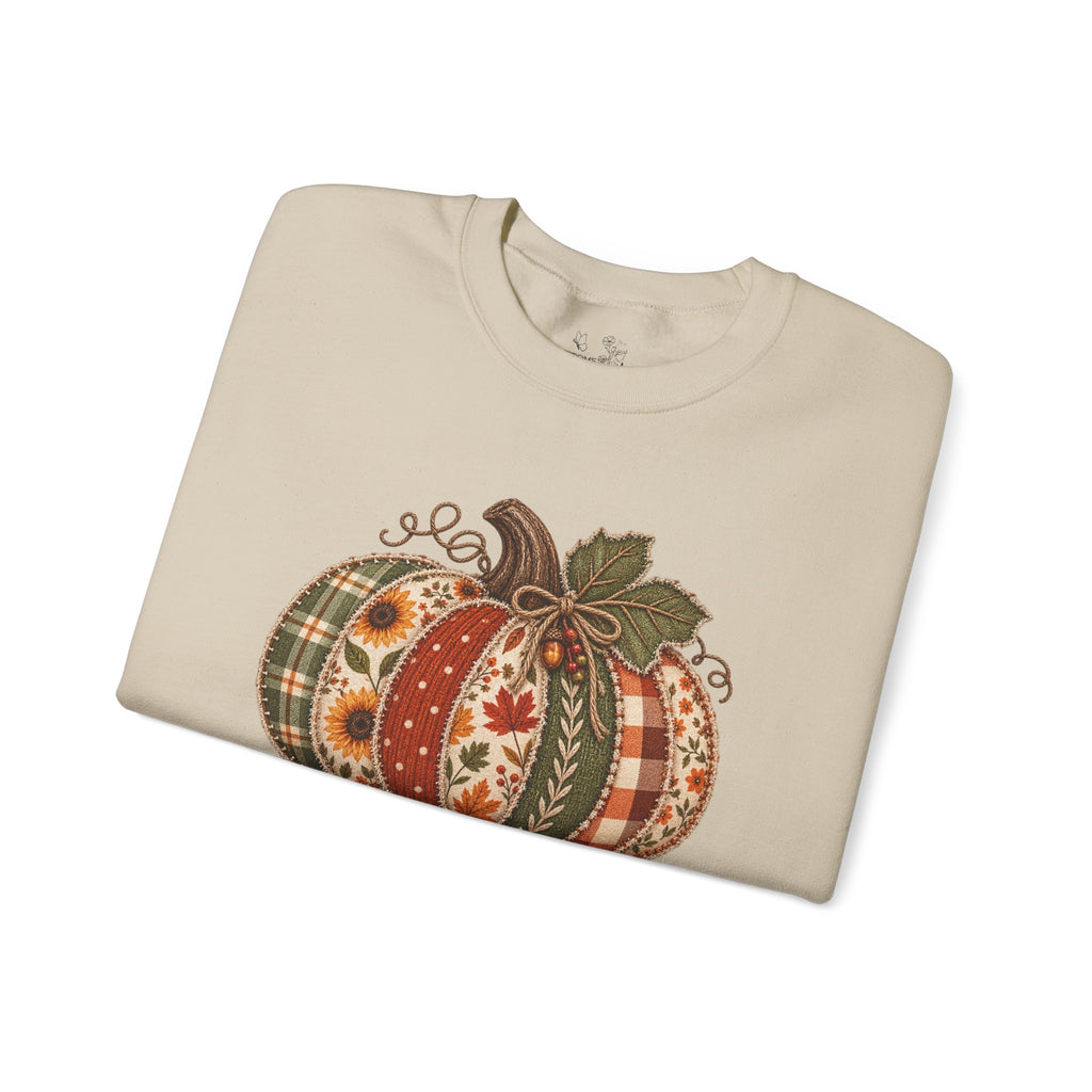 Autumn Patchwork Pumpkin Sweatshirt