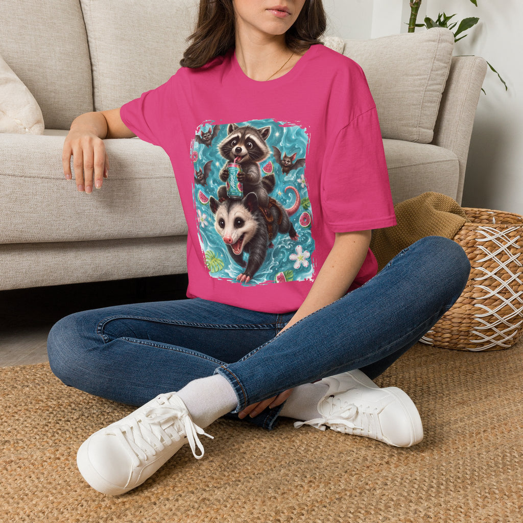 Raccoon Watermelon Summer T-Shirt — Cute Animal Graphic Tee