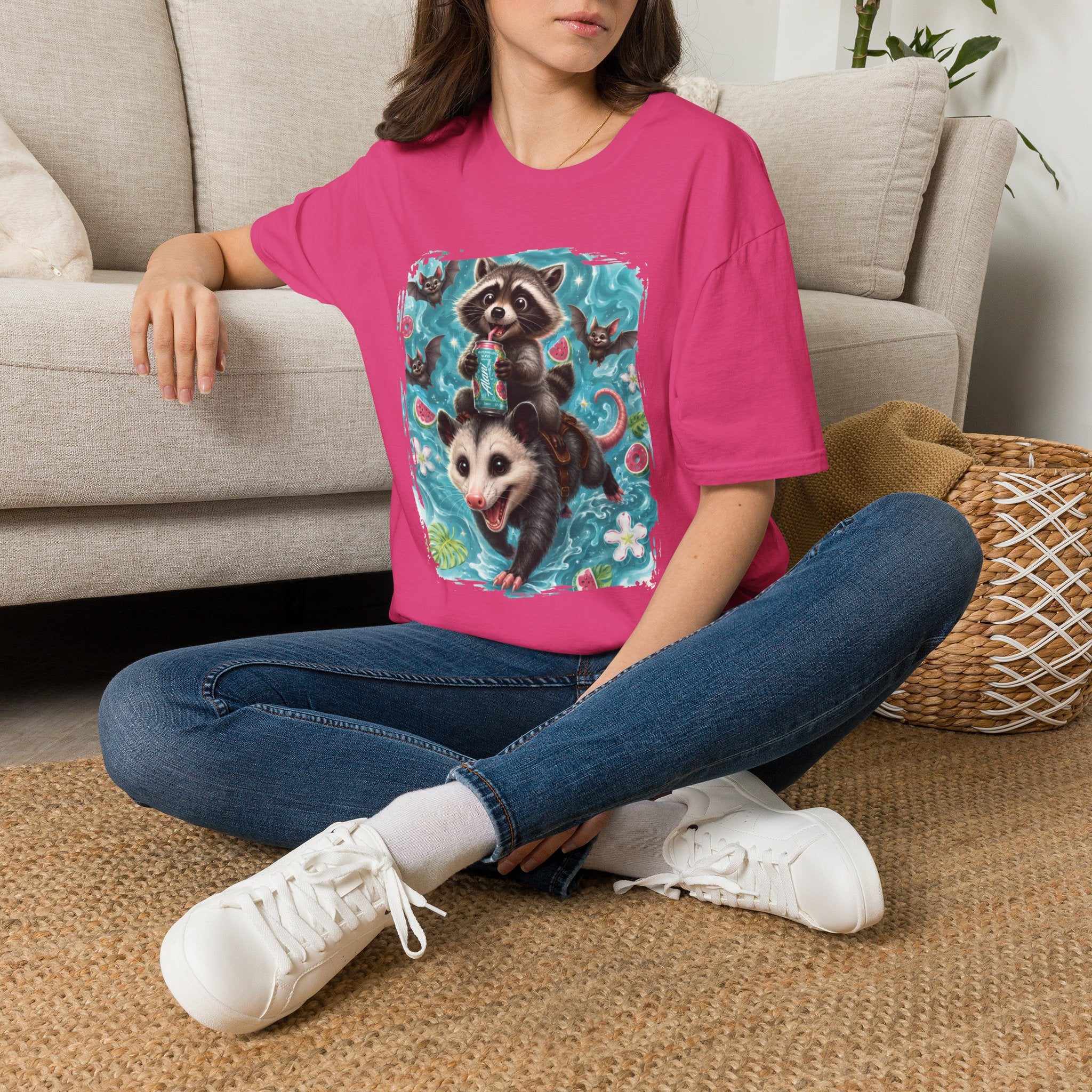 Raccoon Watermelon Summer T-Shirt — Cute Animal Graphic Tee