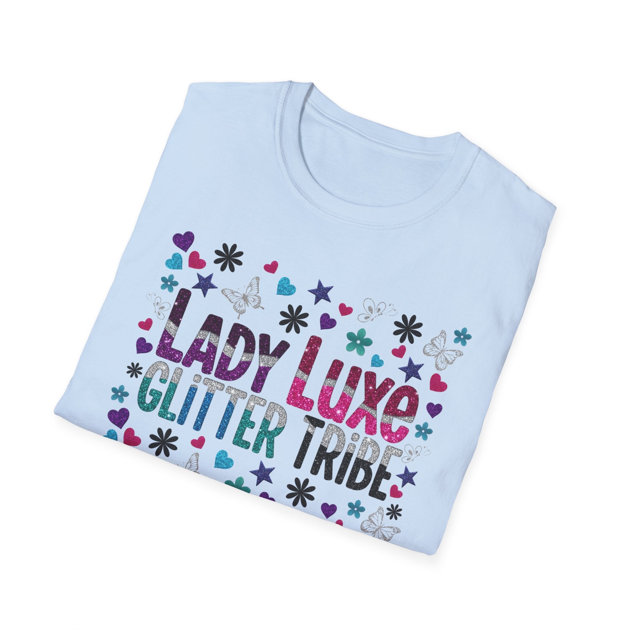 T-Shirt — "Lady Luxe Glitter Tribe" Sparkle Graphic Tee