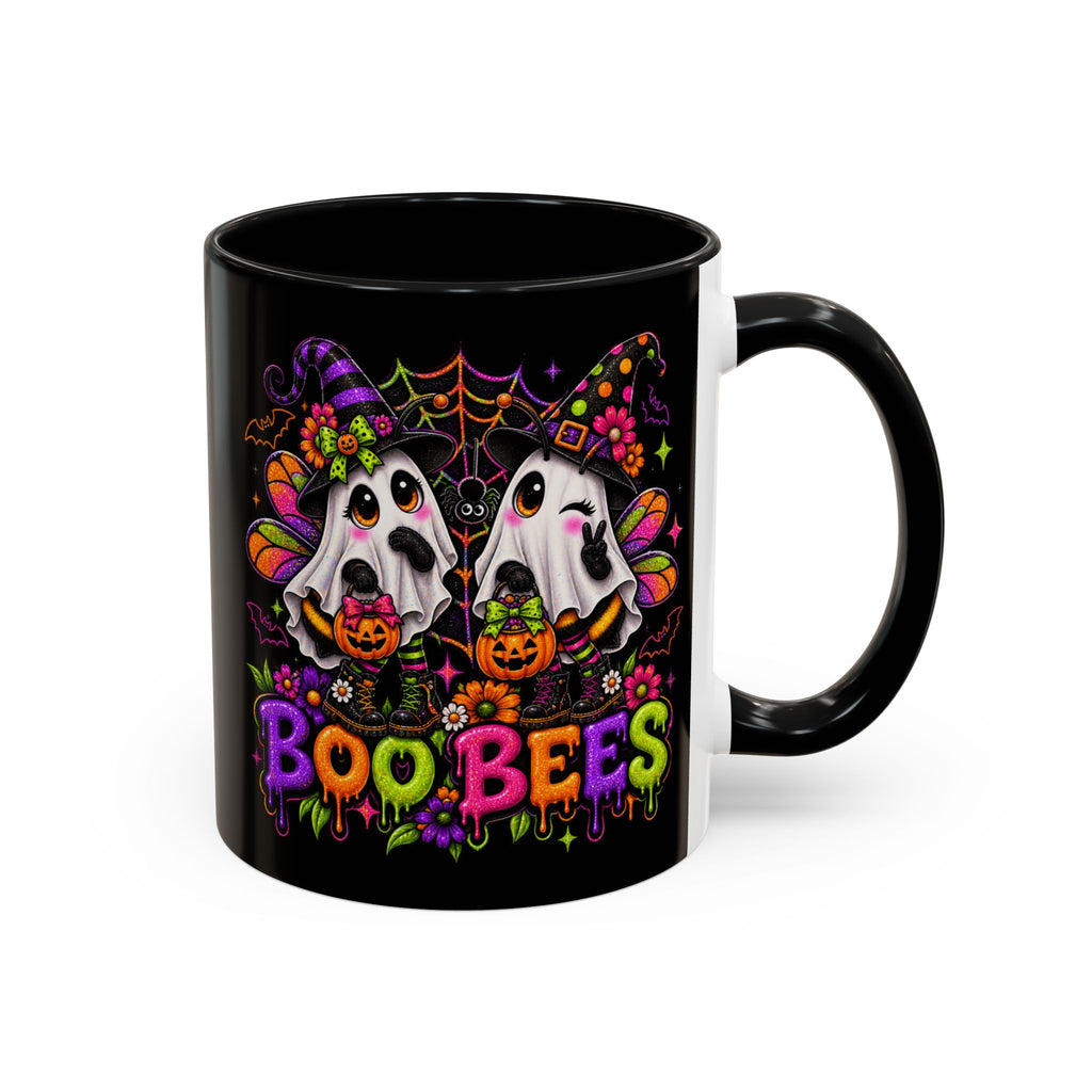 Halloween Boo Bees Coffee Mug — Cute Ghost Bees with Pumpkins