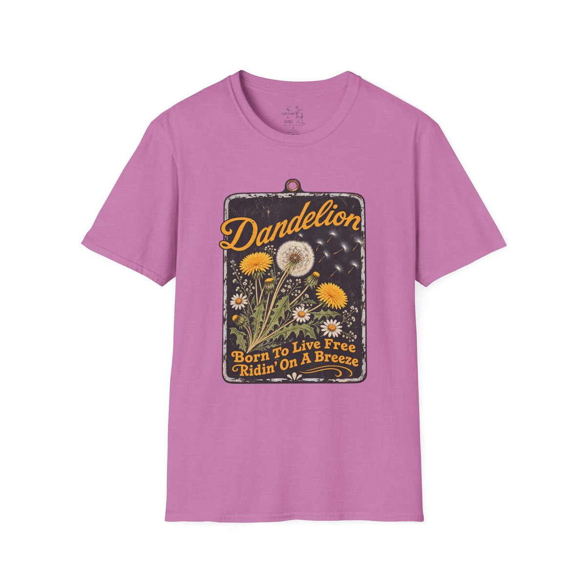 Dandelion Tee — "Born To Live Free, Ridin' On A Breeze" Vintage Floral T-Shirt