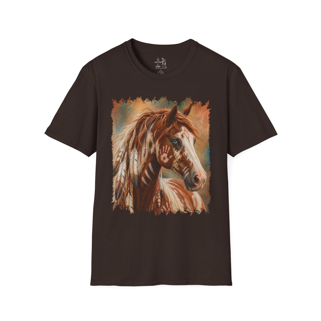 Horse Portrait T-Shirt — Blue-Eyed Paint Horse Art Tee