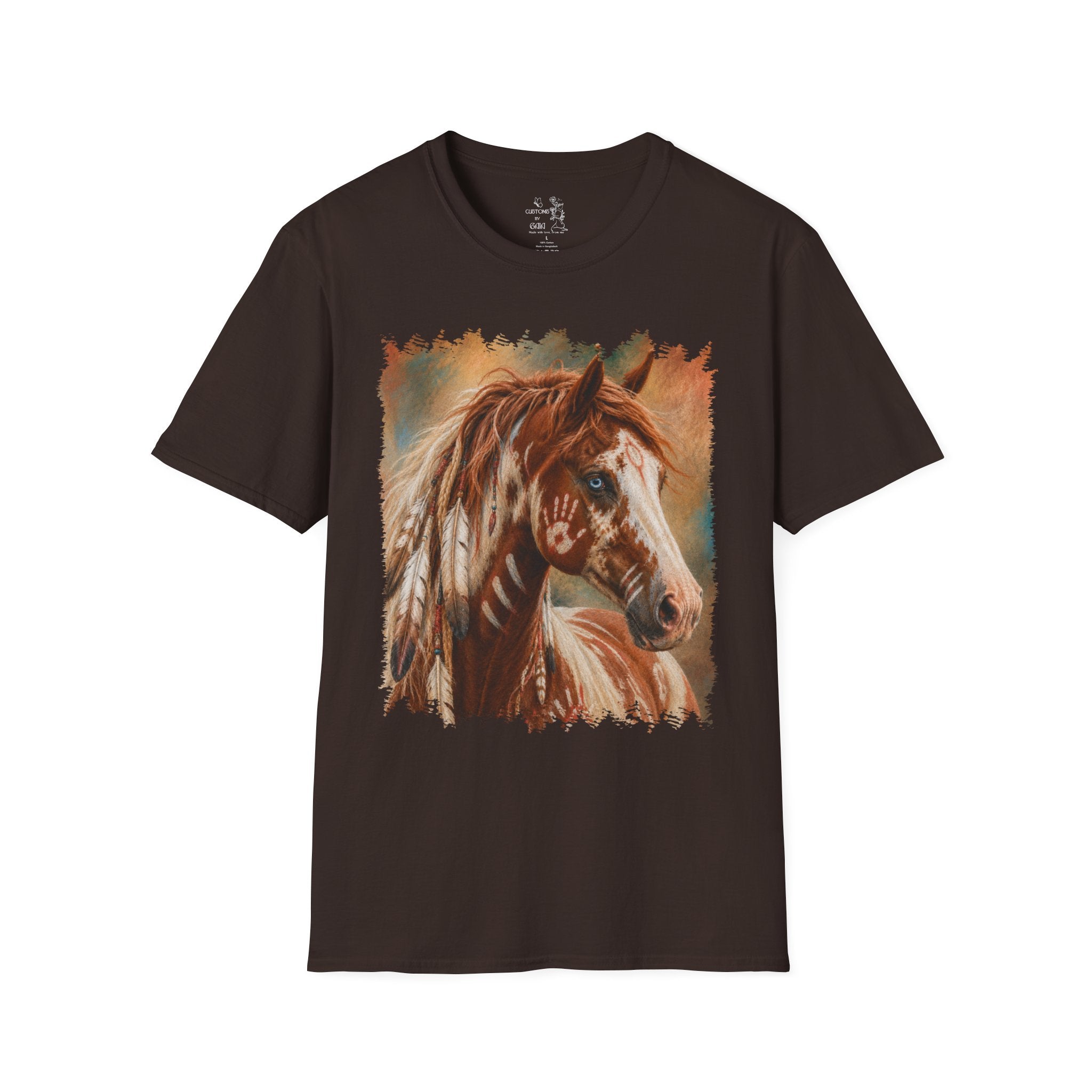 Horse Portrait T-Shirt — Blue-Eyed Paint Horse Art Tee