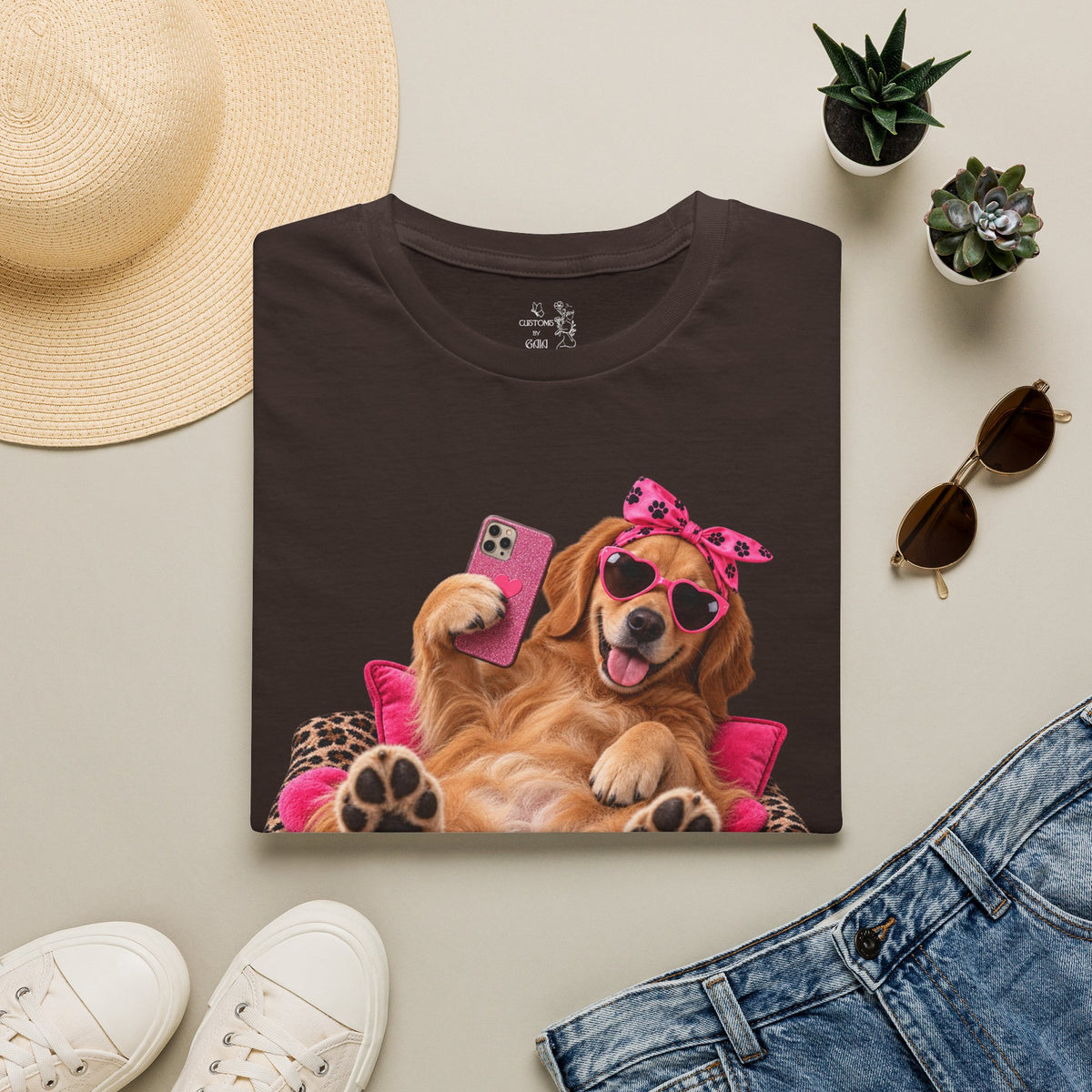 Only Paws Graphic T-Shirt — Cute Golden Retriever Selfie Design