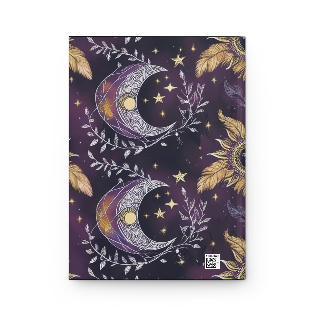 Moon & Sun Hardcover Journal — Celestial Boho Notebook for Astrology, Dreaming & Gratitude