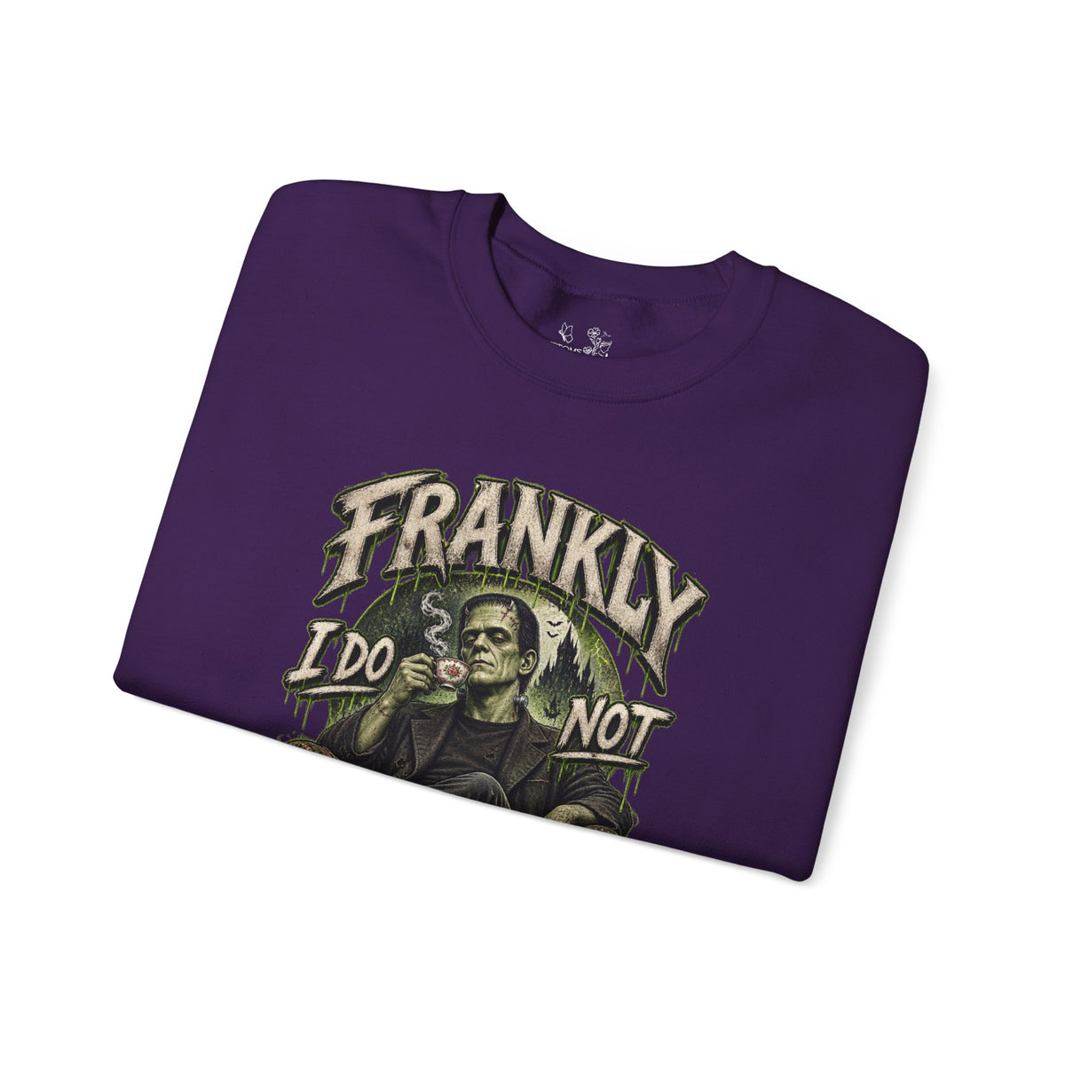 Sweatshirt — "Frankly I Do Not Care" Retro Gothic Skeleton Graphic Crewneck