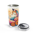 20oz Fox Tumbler – Colorful Floral Fox Stainless Steel Travel Cup
