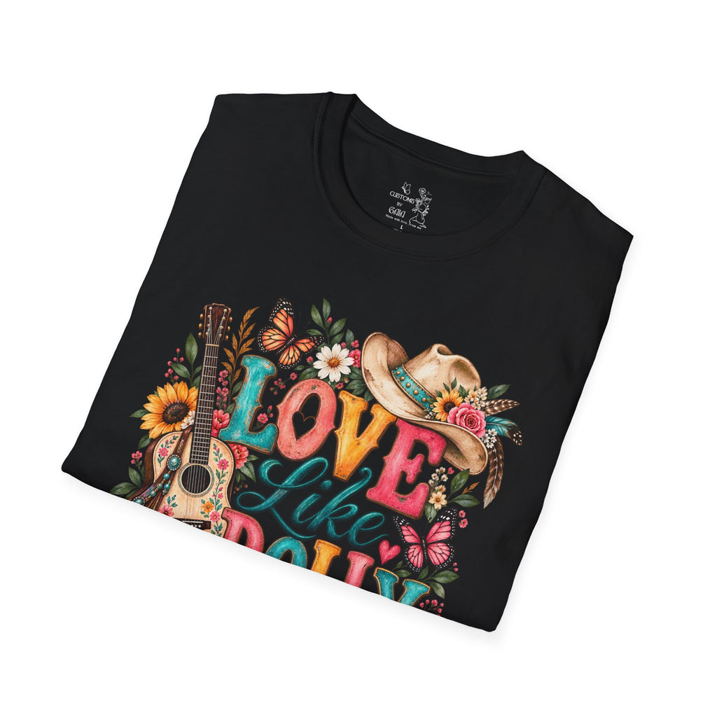 Love Like Dolly Floral Country Music T-Shirt