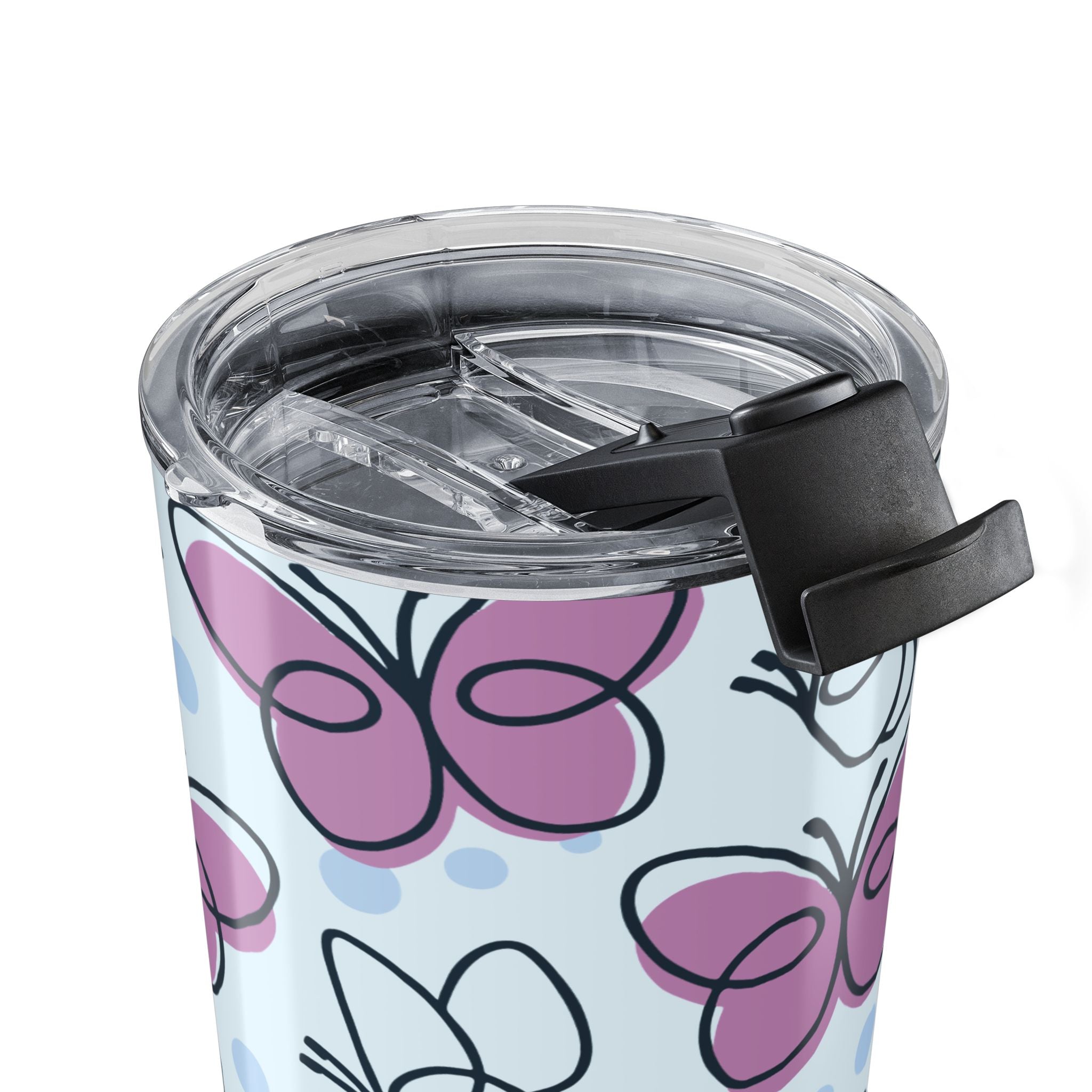 20oz Butterfly Pattern Tumbler – Pink & Blue Travel Cup