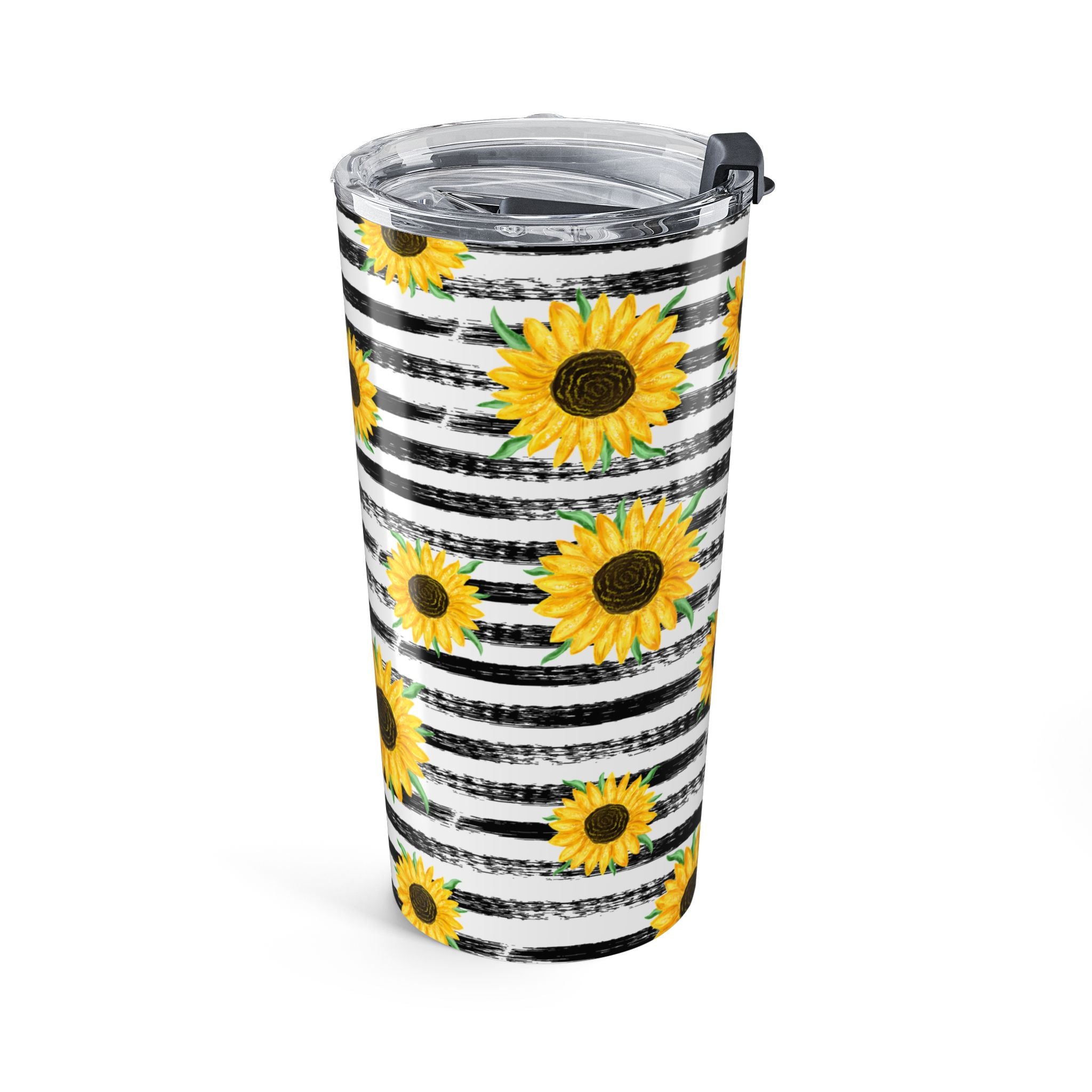 Sunflower Stripe 20oz Tumbler — Insulated Travel Cup