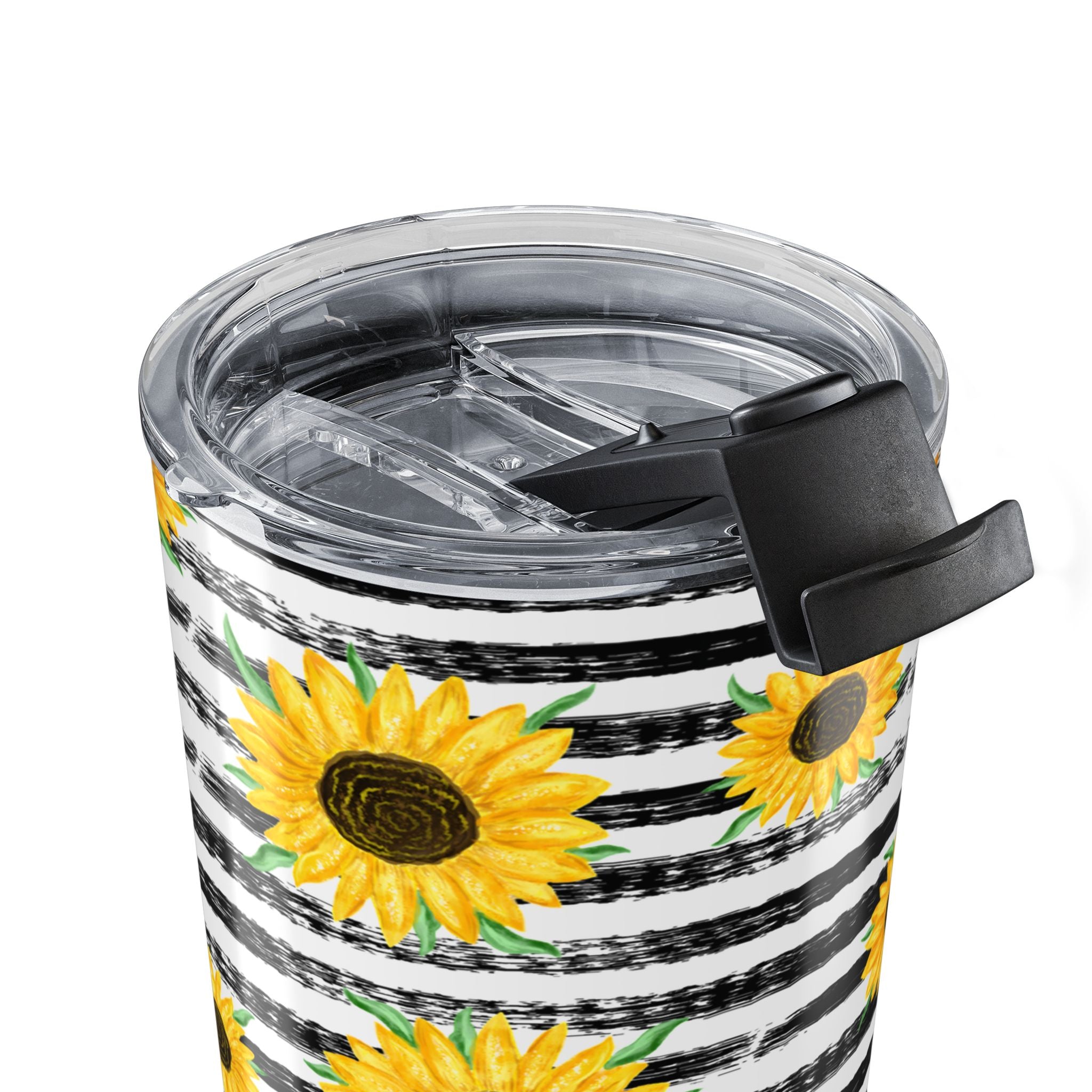 Sunflower Stripe 20oz Tumbler — Insulated Travel Cup