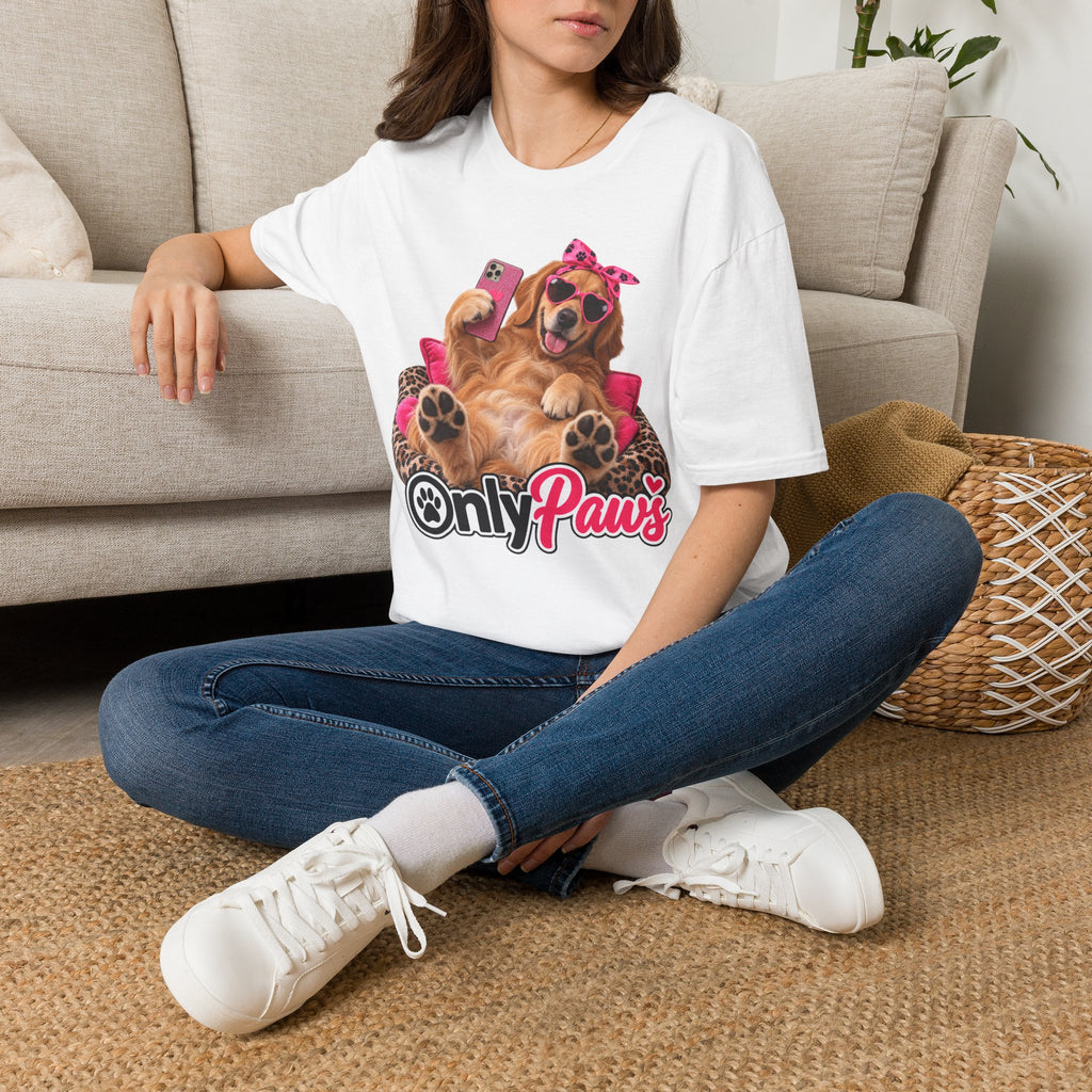 Only Paws Graphic T-Shirt — Cute Golden Retriever Selfie Design