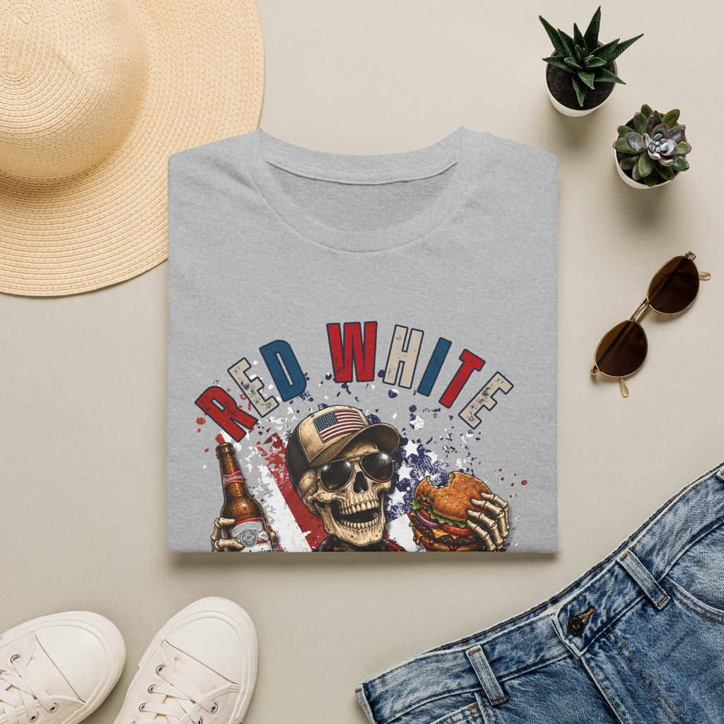 Patriotic Skull T-Shirt — "Red White & Proud" Independence Day Tee