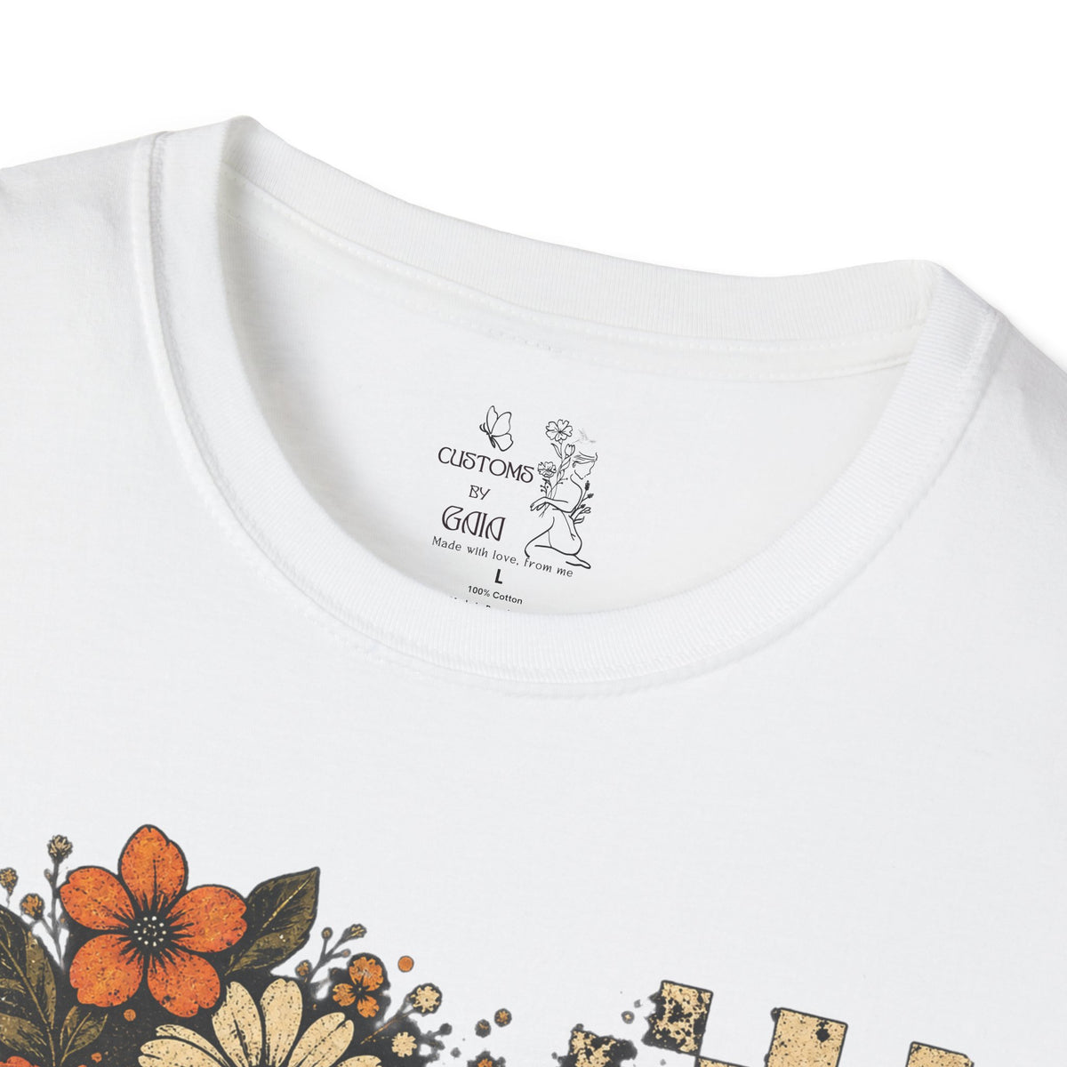 Floral Skull T-Shirt – Gothic Sunflower Checkerboard Design