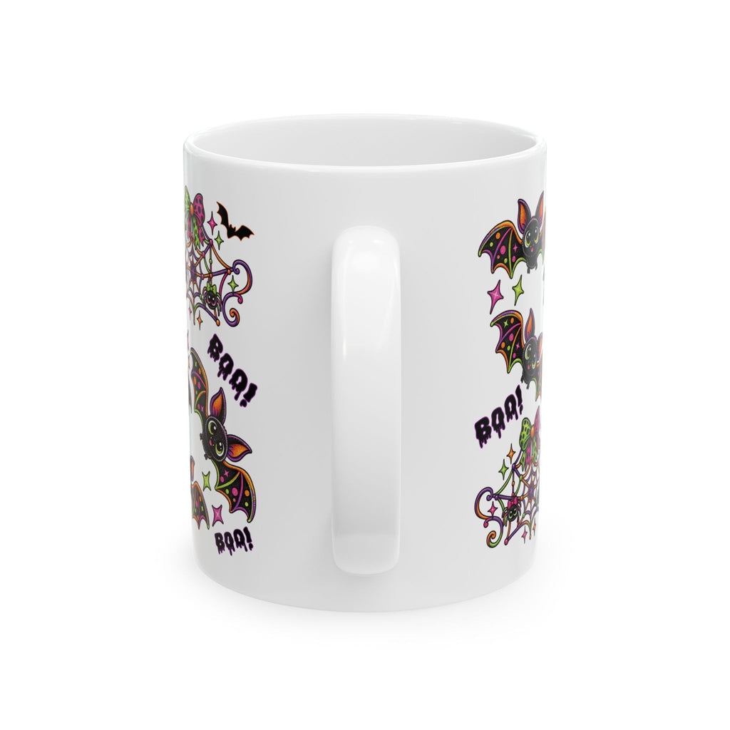 Boo Bees Halloween Mug — Cute Ghosts, Pumpkins & Bats Ceramic Coffee Cup (11oz/15oz)