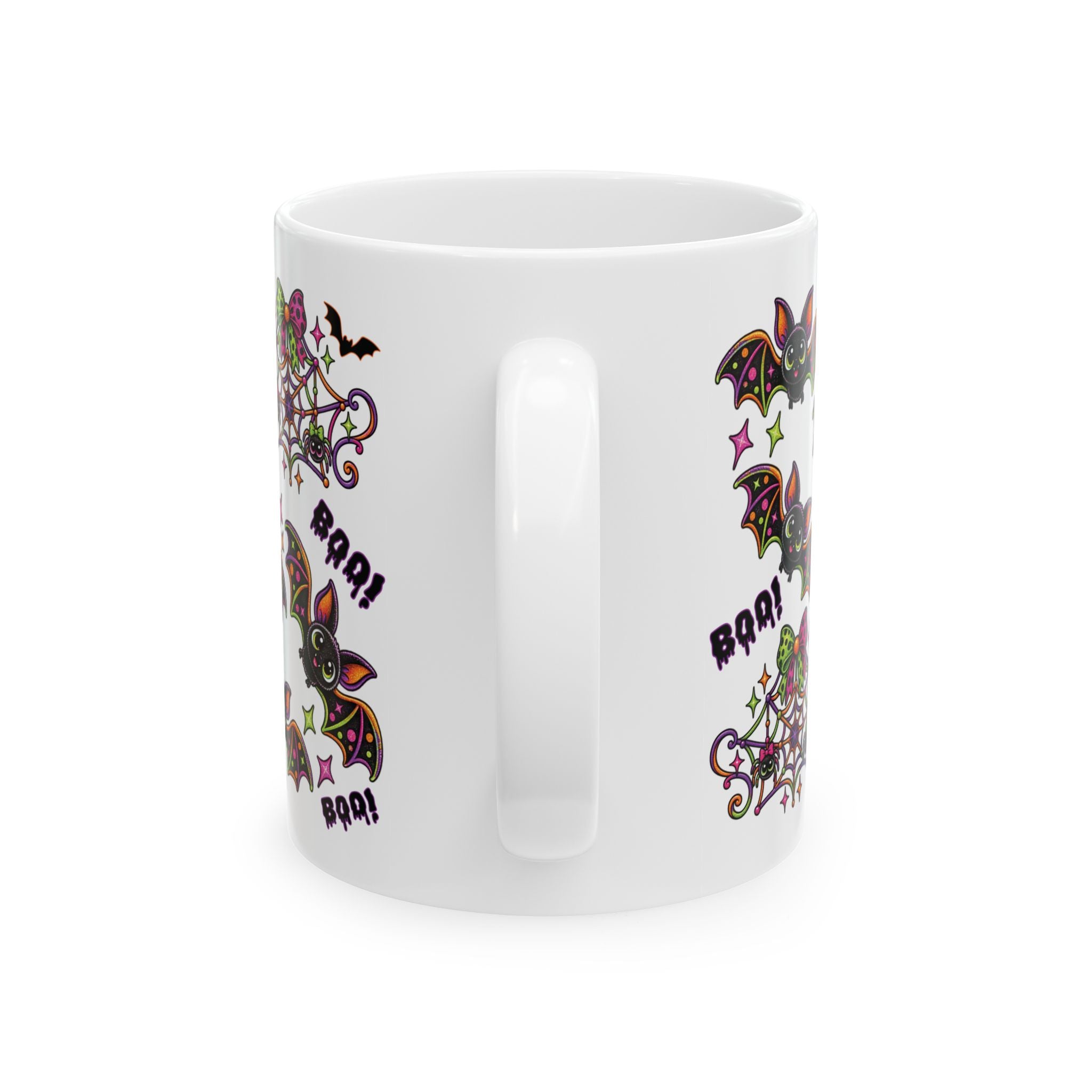 Boo Bees Halloween Mug — Cute Ghosts, Pumpkins & Bats Ceramic Coffee Cup (11oz/15oz)