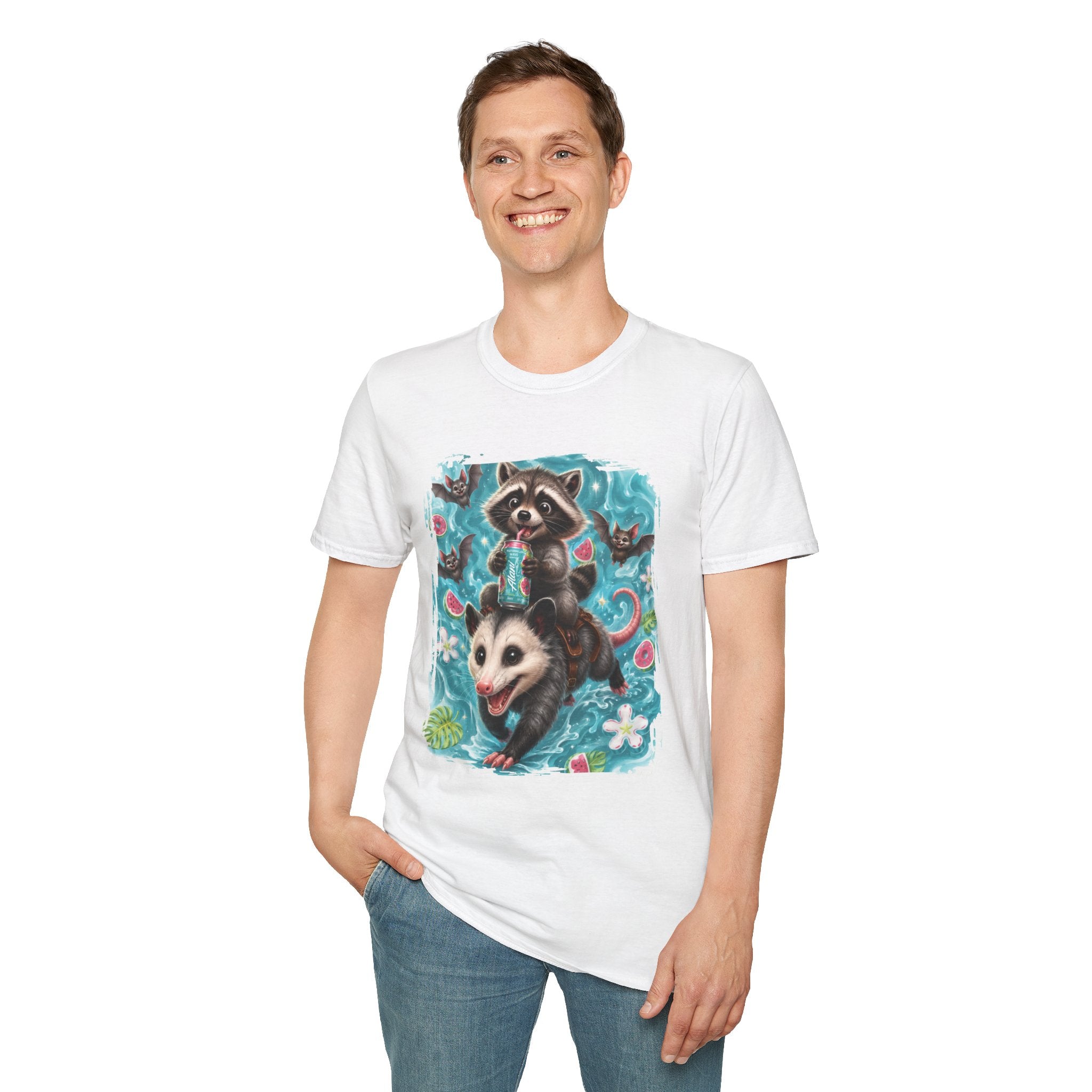 Raccoon Watermelon Summer T-Shirt — Cute Animal Graphic Tee
